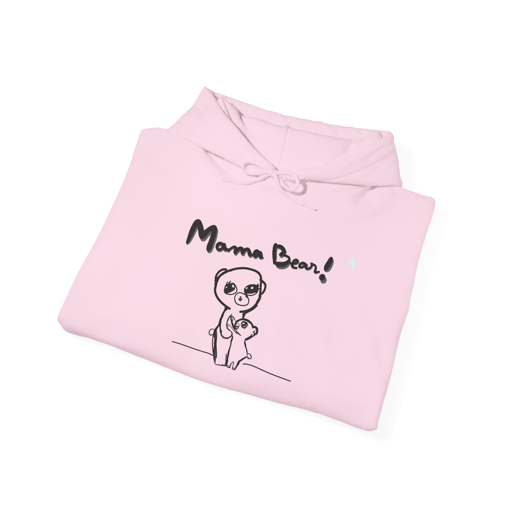Mama Bear Hoodie — Cute Hand-Drawn Bear "Mama Bear" Graphic Pullover