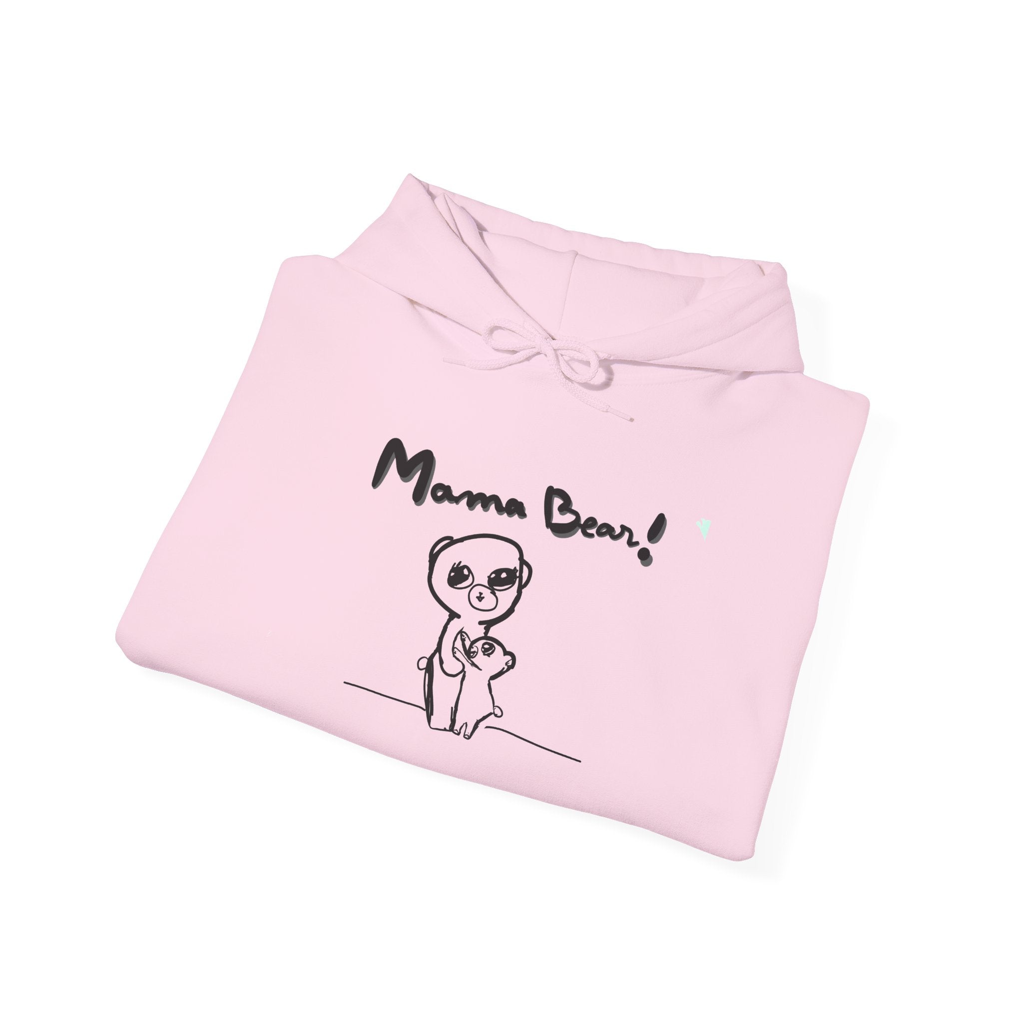 Mama Bear Hoodie — Cute Hand-Drawn Bear "Mama Bear" Graphic Pullover