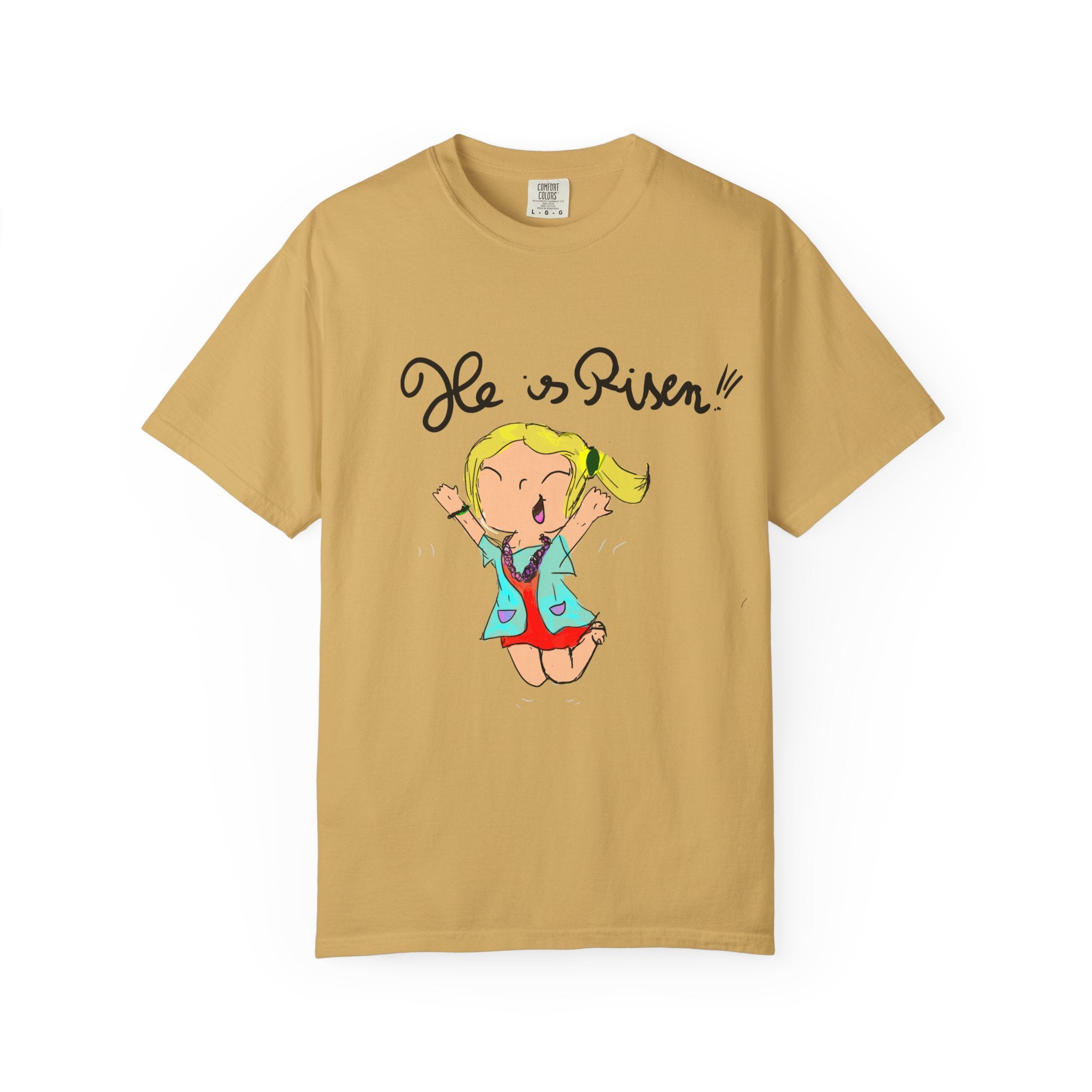 Kids' Hand-Drawn Easter T-Shirt — He Is Risen | P.O.P