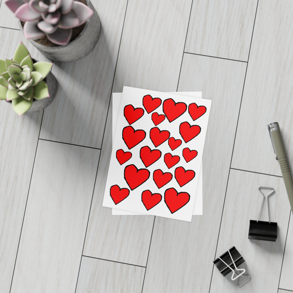 Love Hearts Postcard Bundle — 'Lots of hearts lots of love' (Envelopes Included)