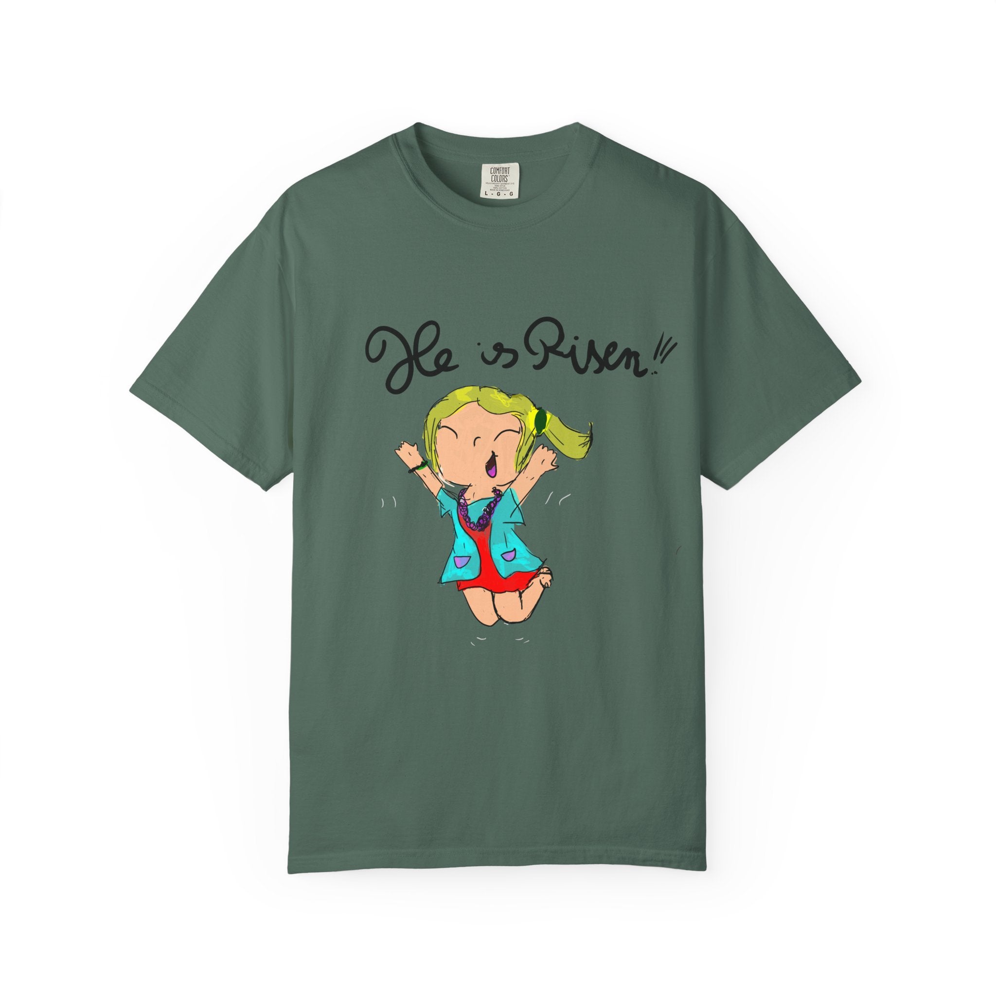 Kids' Hand-Drawn Easter T-Shirt — He Is Risen | P.O.P