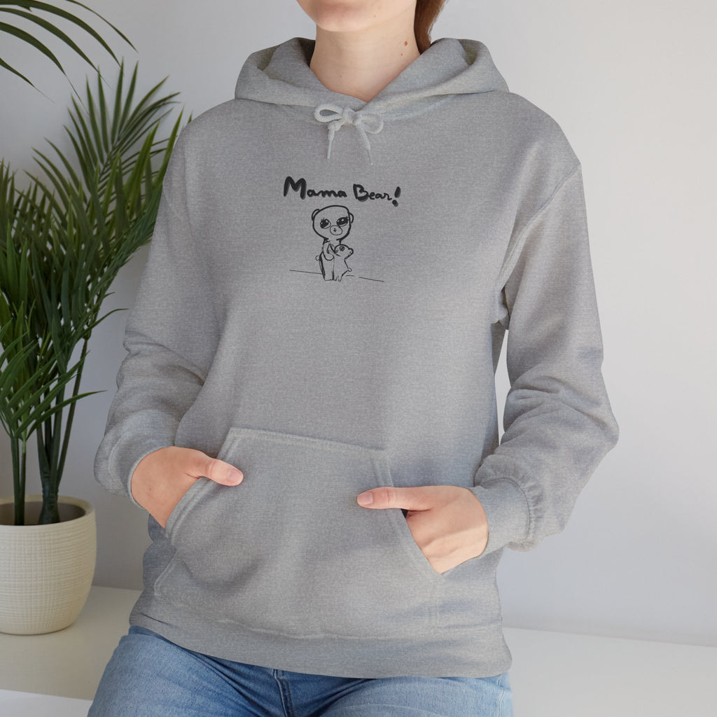 Mom & Child Hand-Drawn Hoodie — Handmade Love Illustration