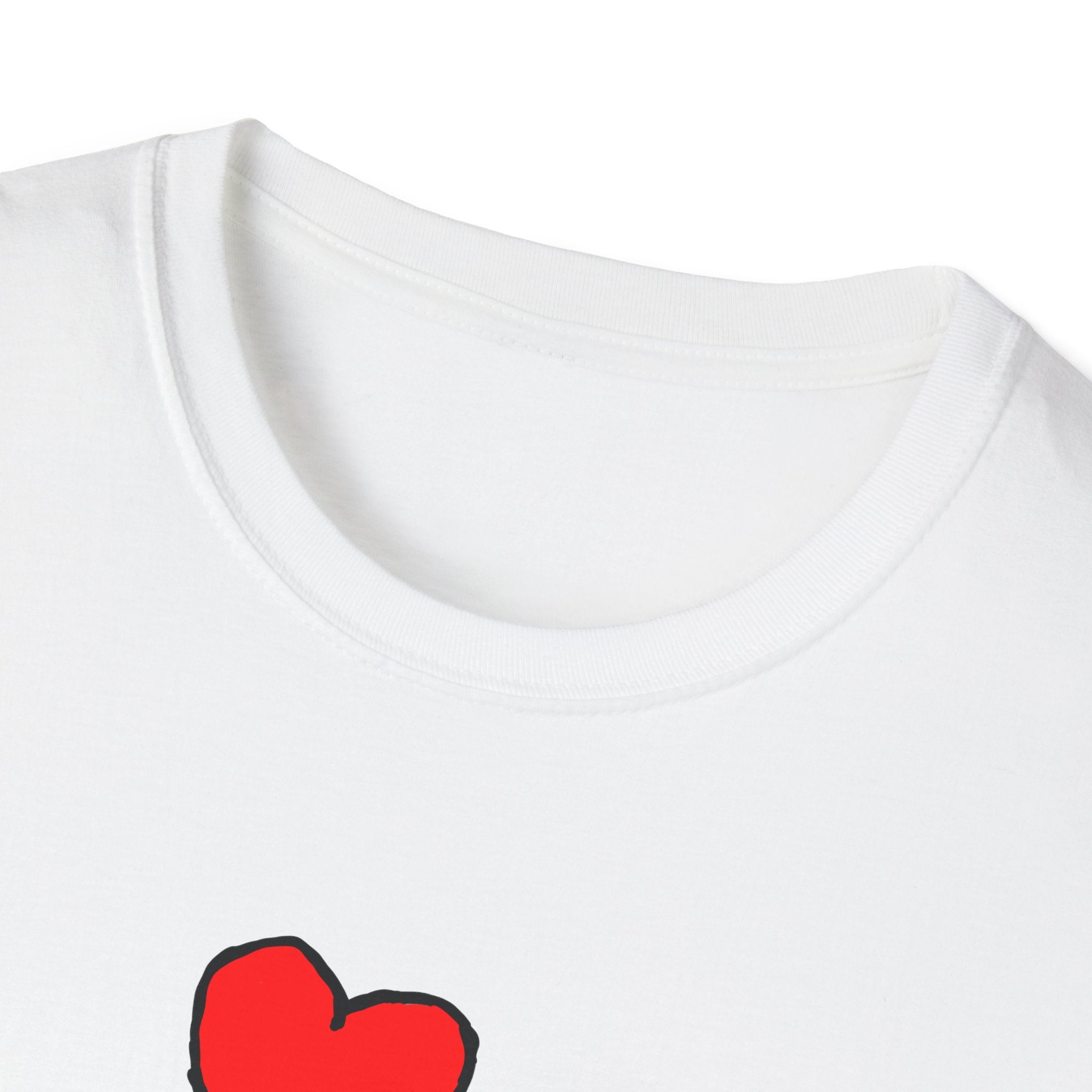 Romantic Cartoon Couple T-Shirt — Cute Heart Sketch Valentine Tee  hand-drawn