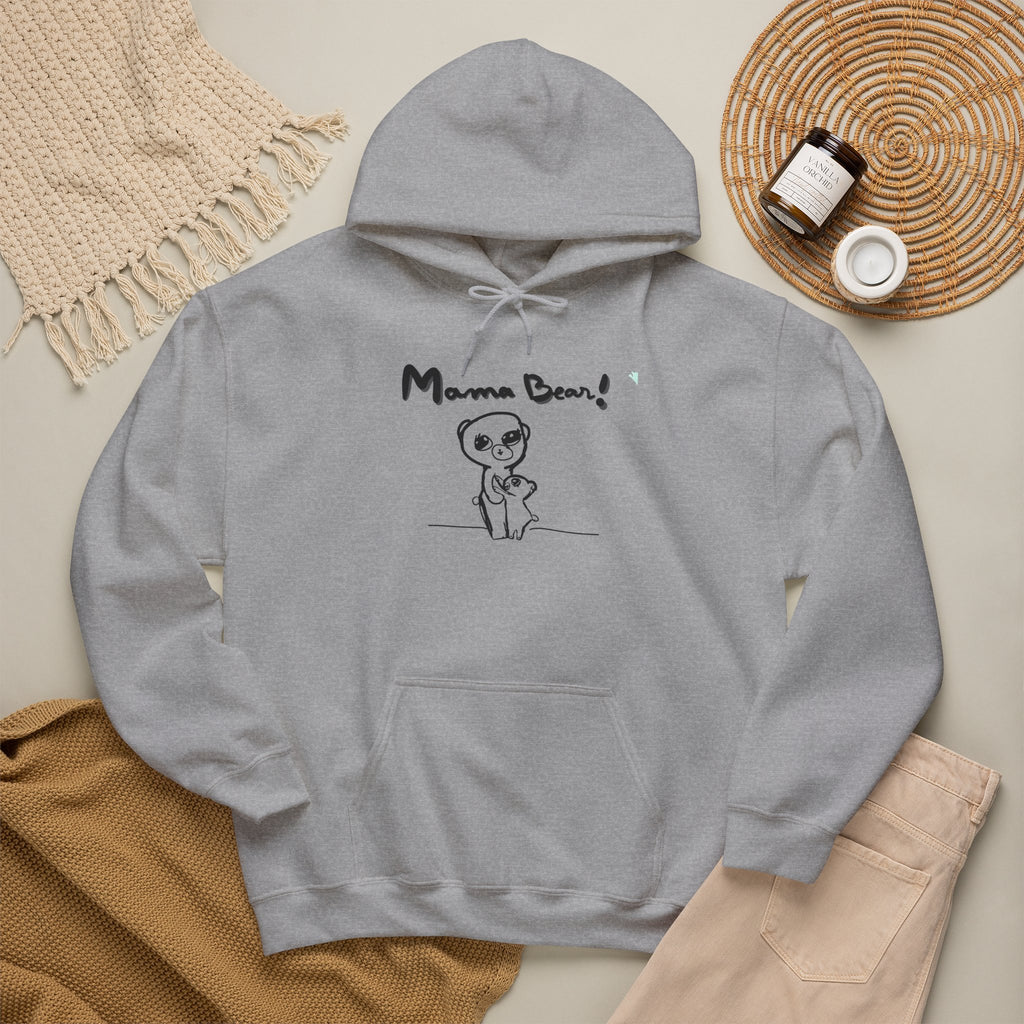 Mama Bear Hoodie — Cute Hand-Drawn Bear "Mama Bear" Graphic Pullover
