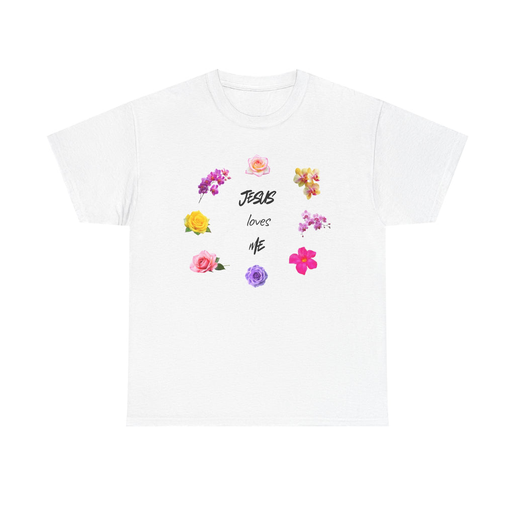 Jesus Loves Me Floral T‑Shirt — Christian Flower Wreath Tee