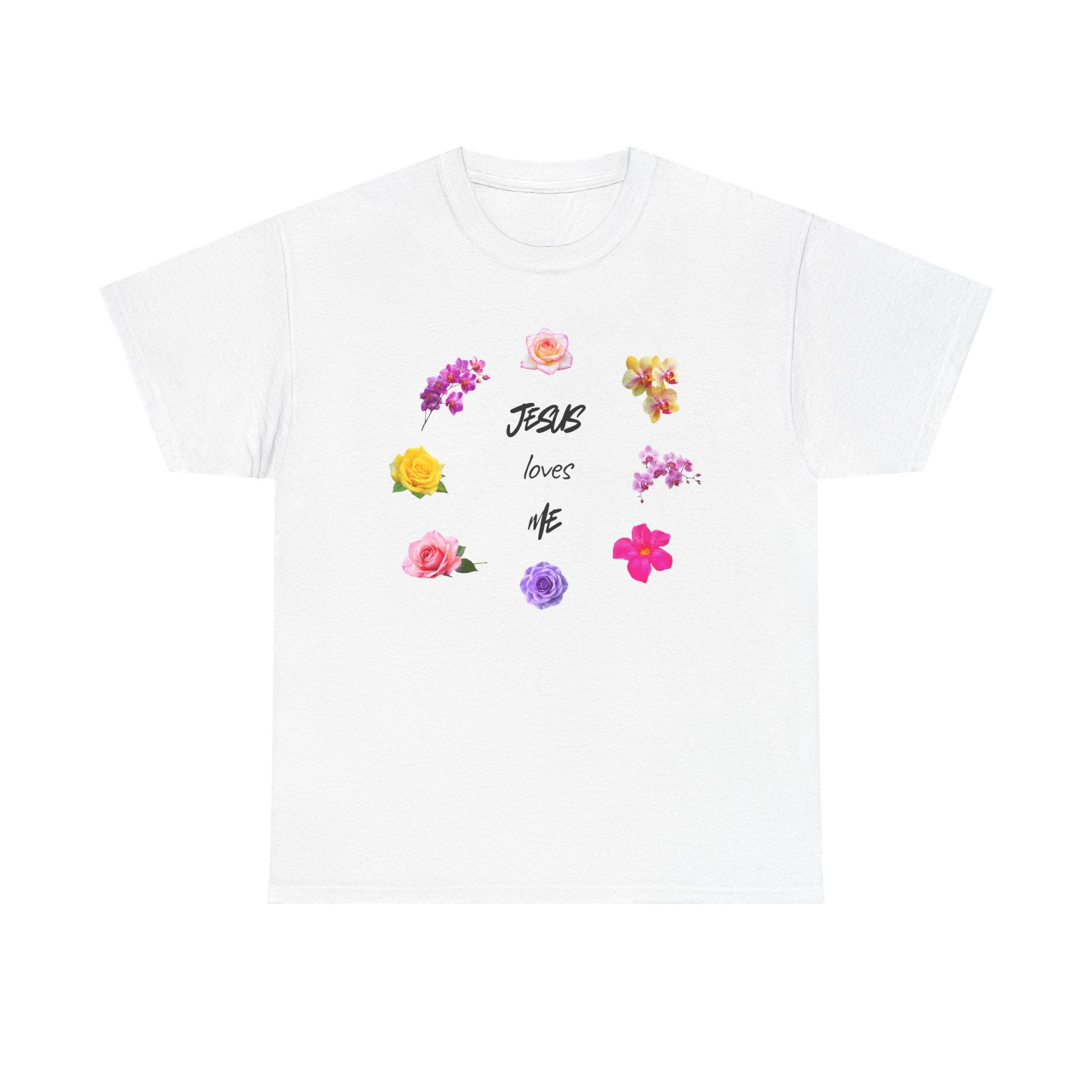 Jesus Loves Me Floral T‑Shirt — Christian Flower Wreath Tee