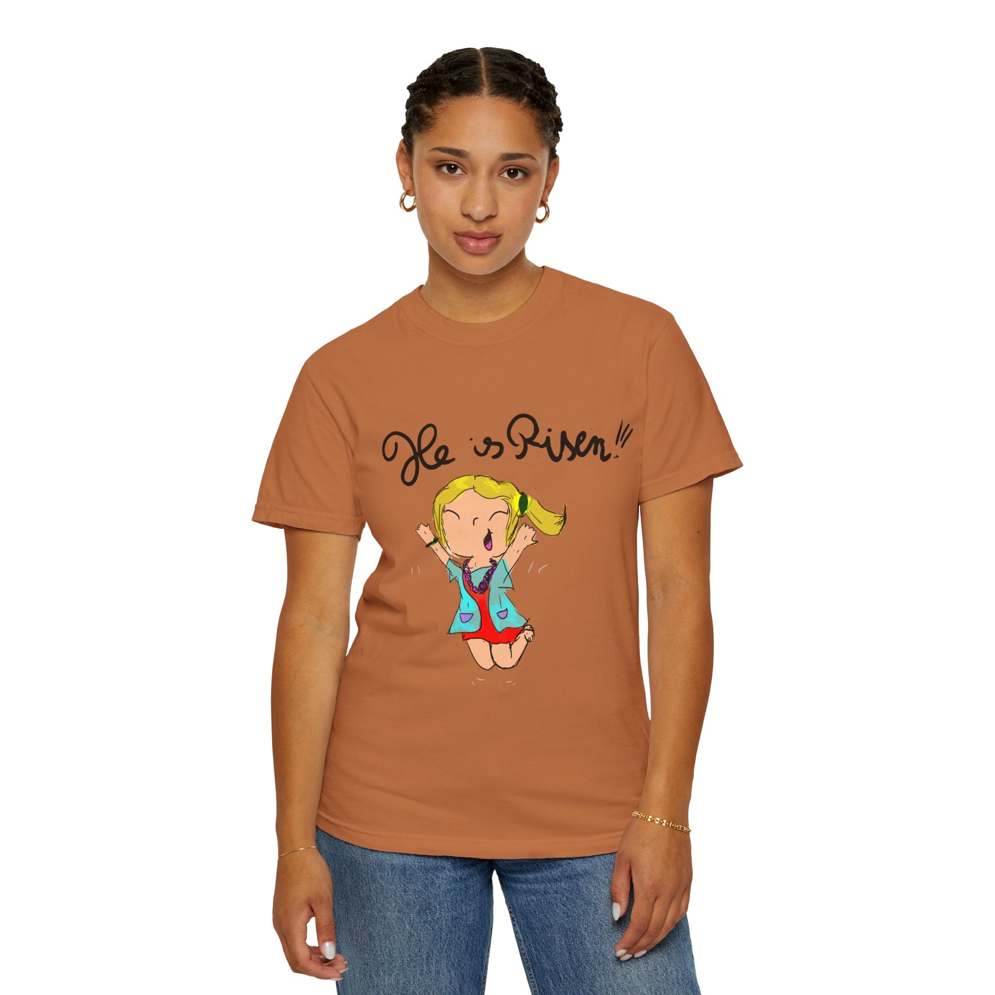 He Is Risen! Kids’ Hand-Drawn T-Shirt — Child Art Tee
