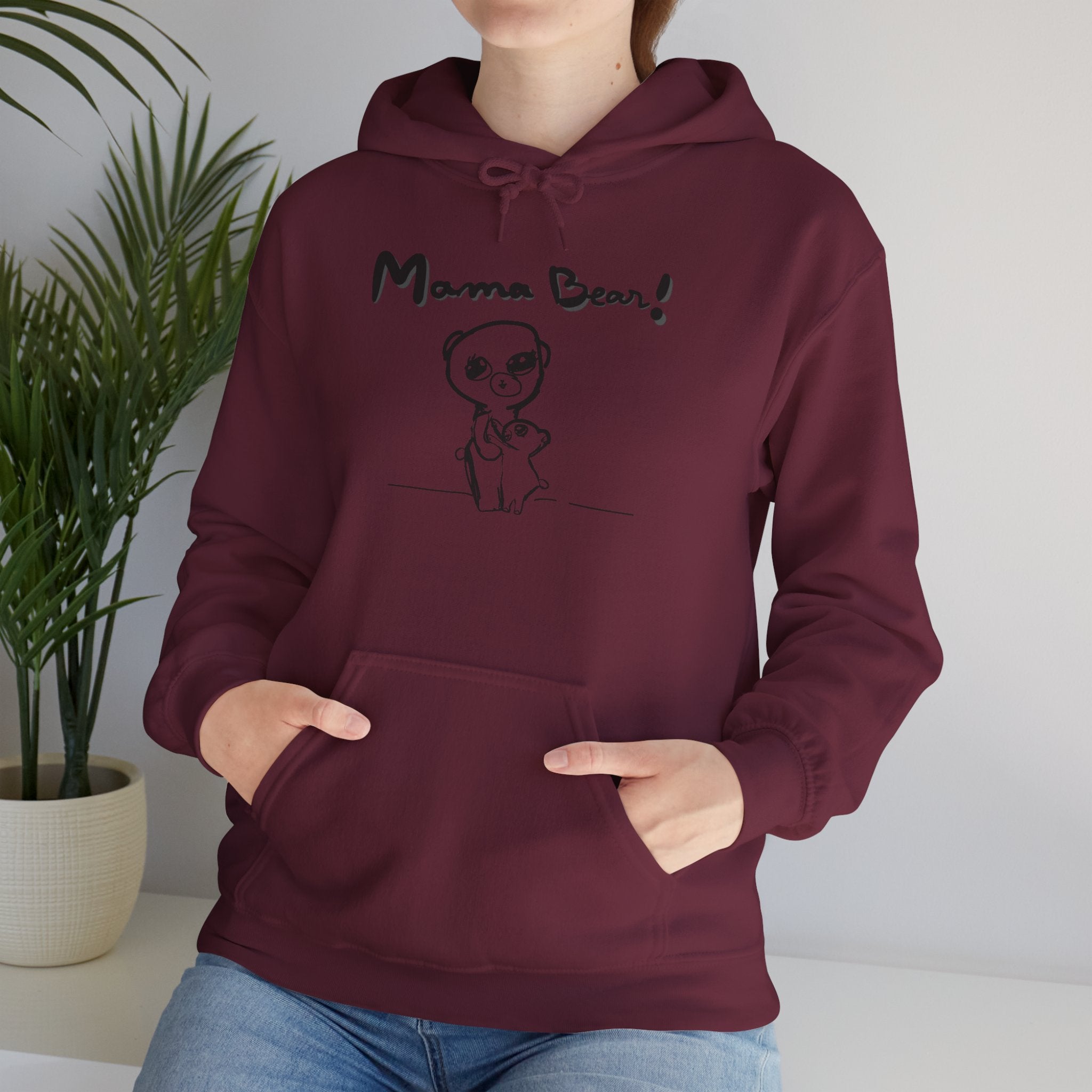 Hand-Drawn Kid Artwork Mom & Child Hoodie — Handmade Love Illustration