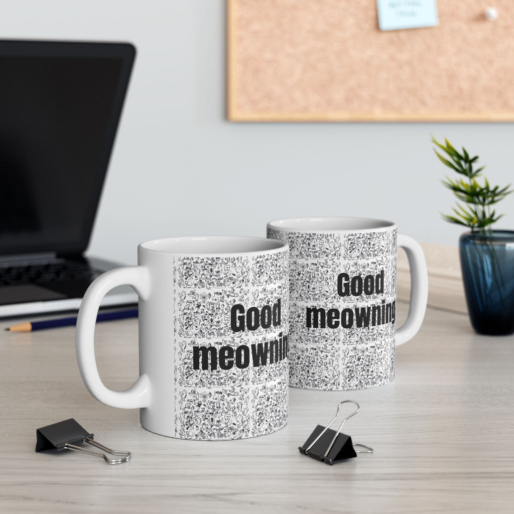 Child’s Kitten Drawing Ceramic Mug — Hand-Drawn Kitty Art (11oz, 15oz)