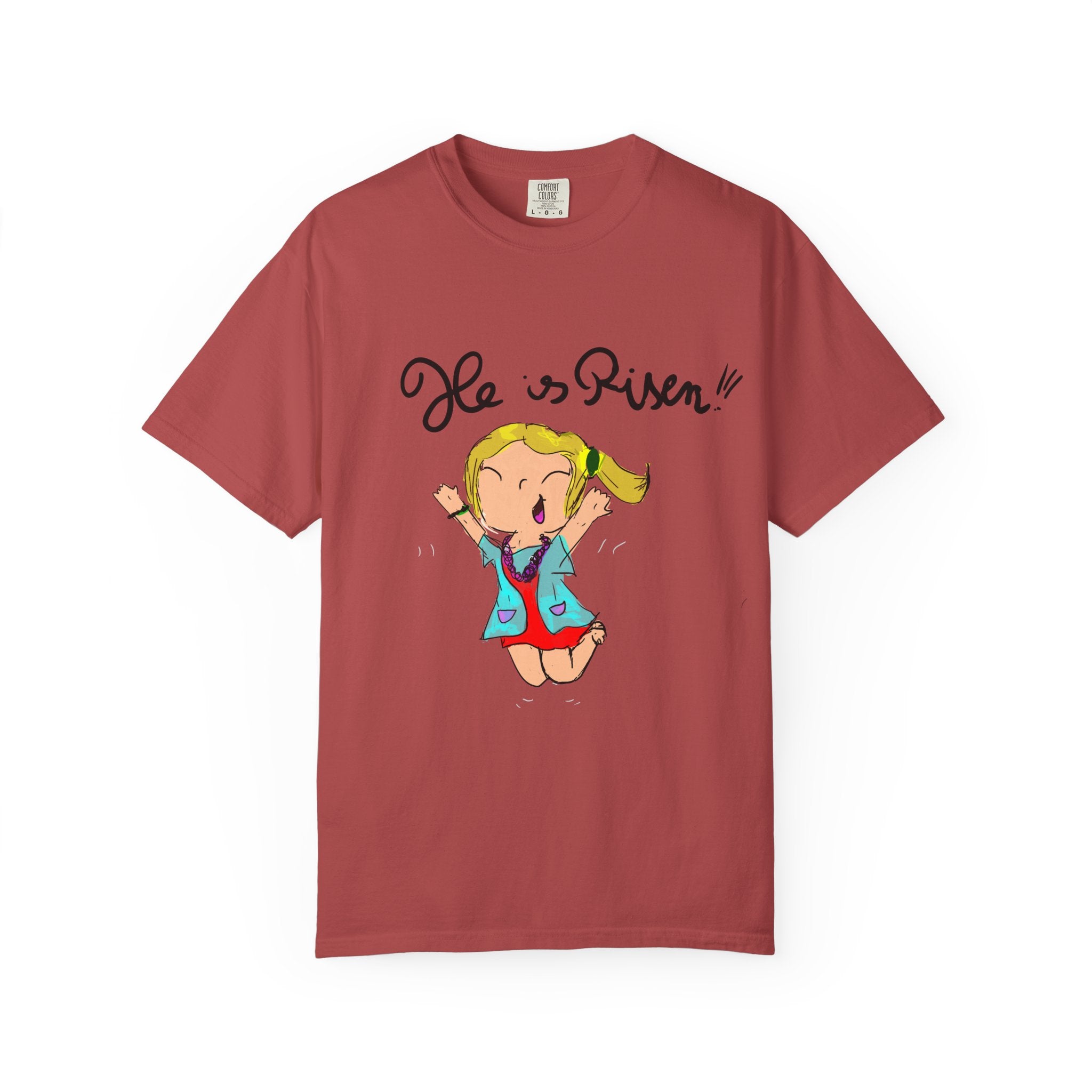 He Is Risen! Kids’ Hand-Drawn T-Shirt — Child Art Tee