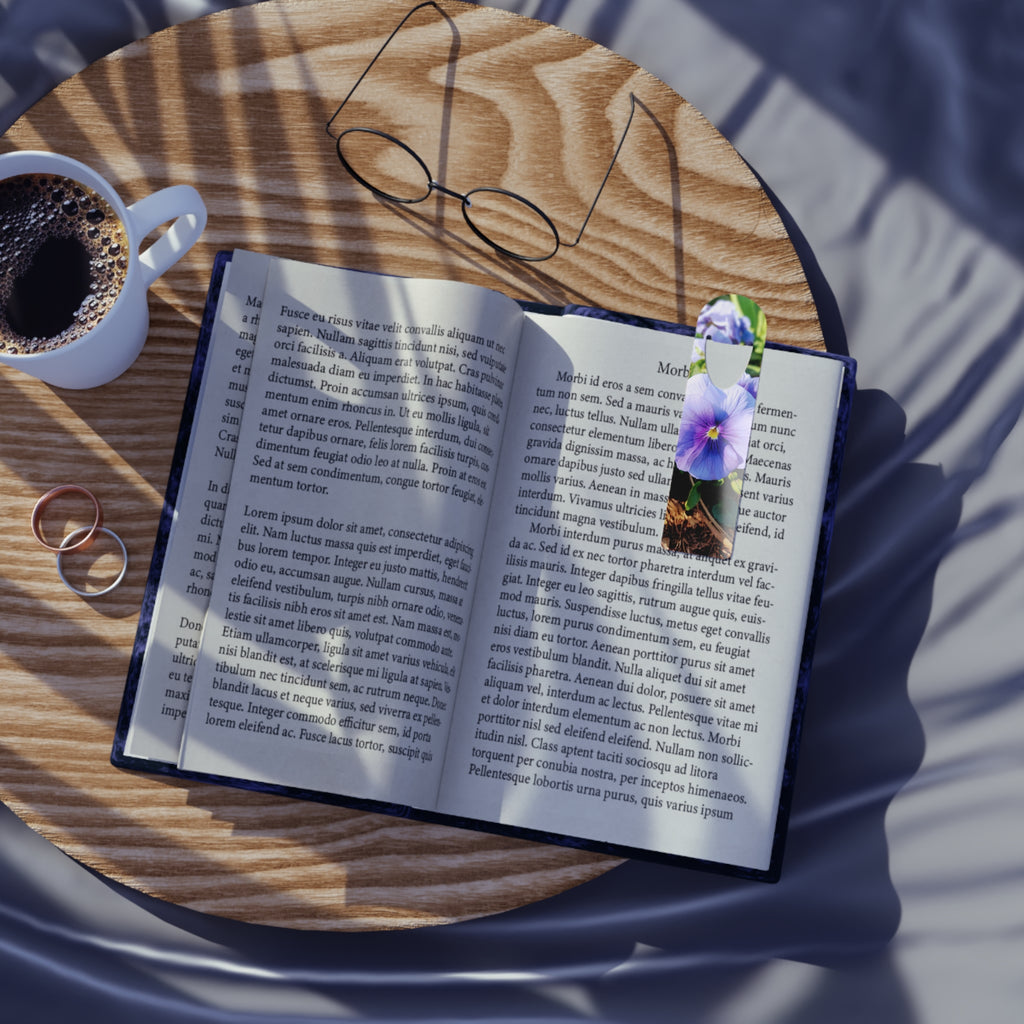 Pansy Floral Metal Bookmark — Purple Garden Flower Reading Gift