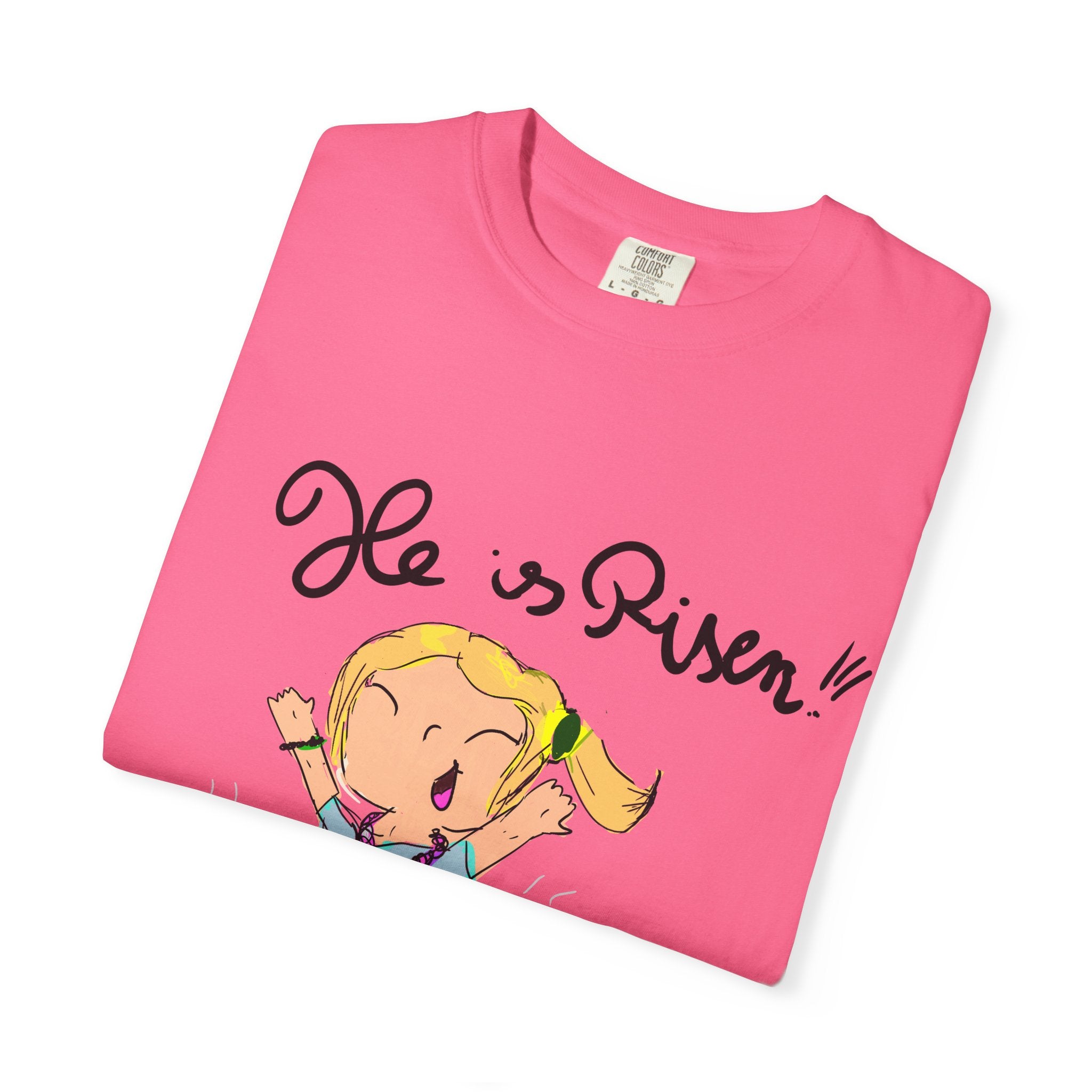 Kids' Hand-Drawn Easter T-Shirt — He Is Risen | P.O.P