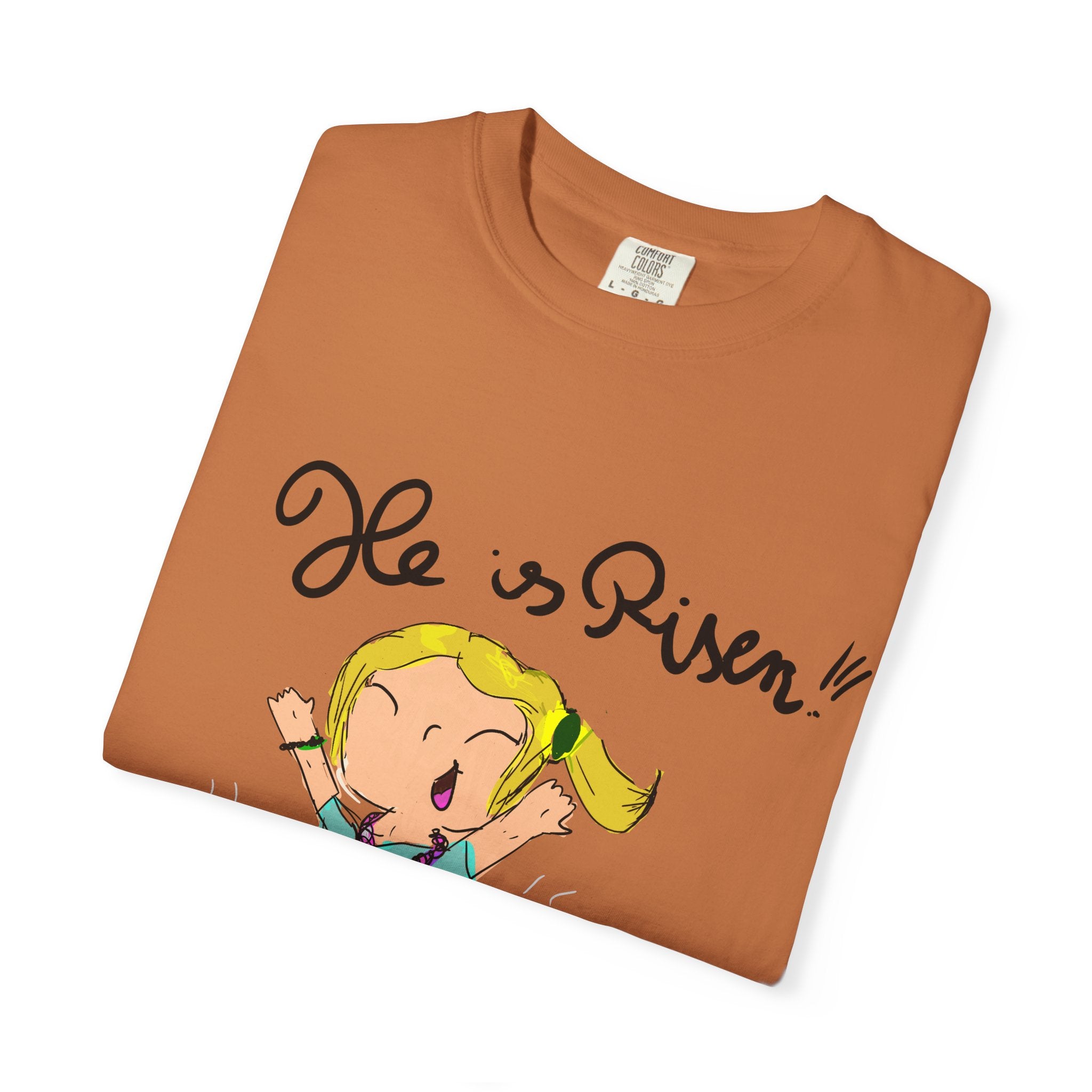 Kids' Hand-Drawn Easter T-Shirt — He Is Risen | P.O.P