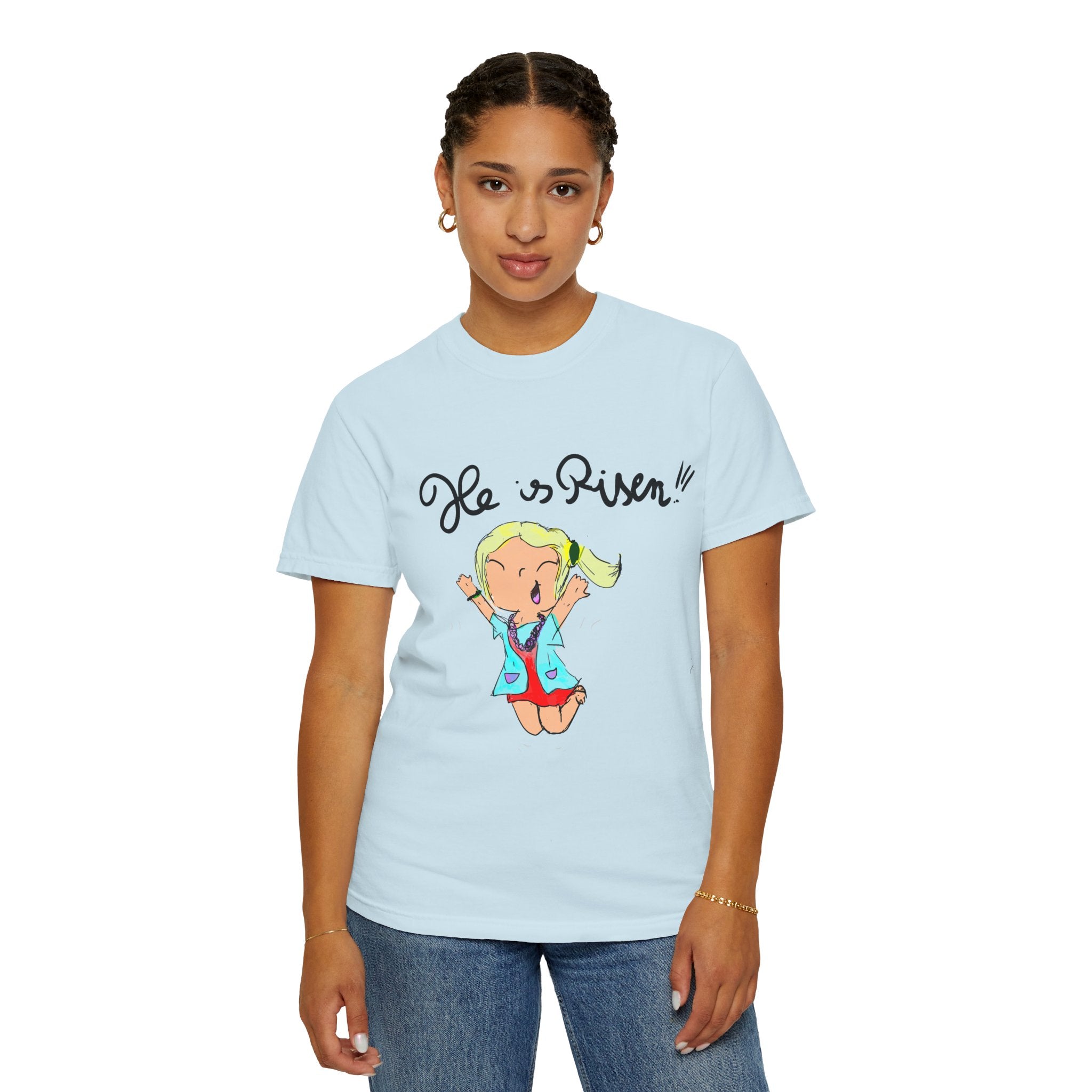 Kids' Hand-Drawn Easter T-Shirt — He Is Risen | P.O.P