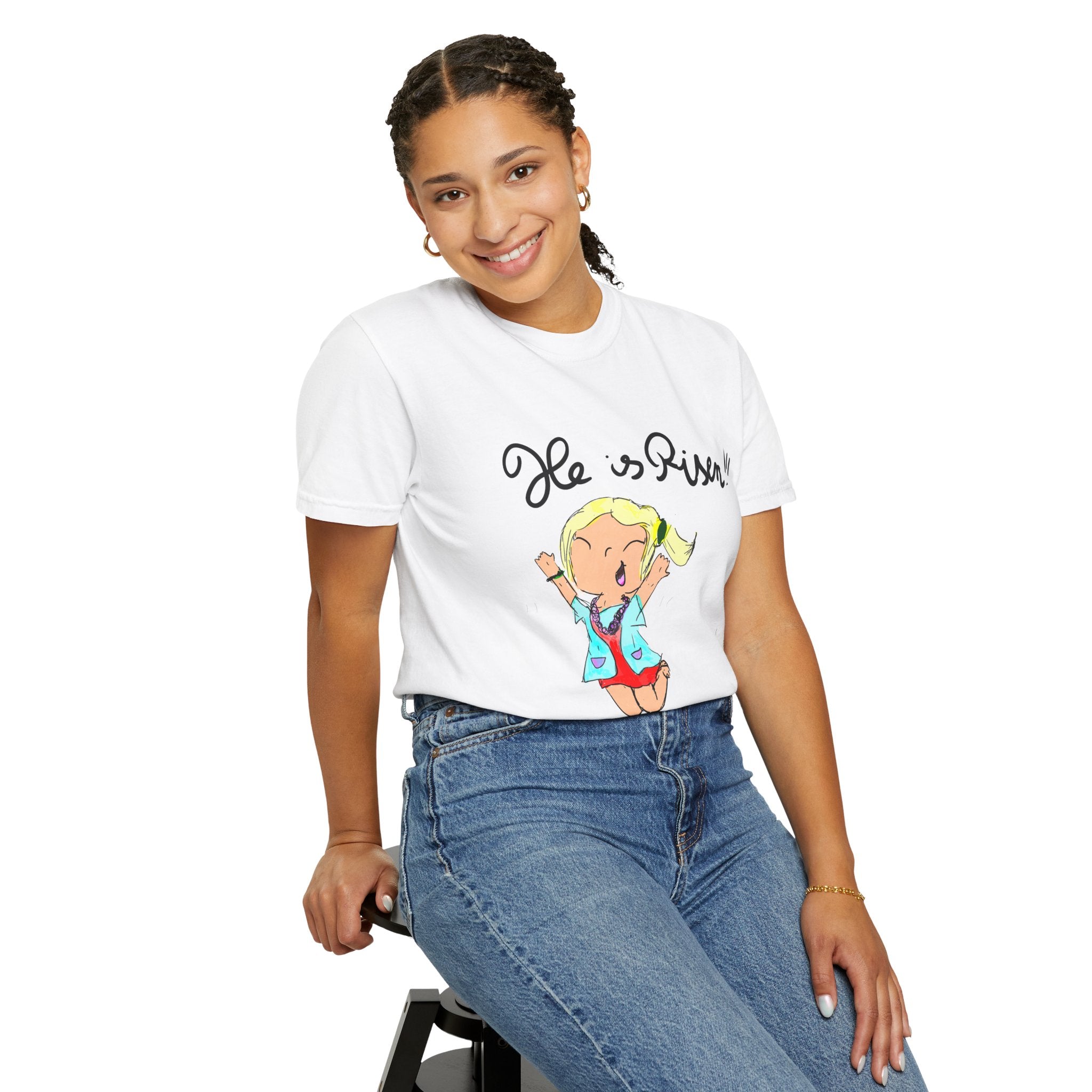 He Is Risen! Kids’ Hand-Drawn T-Shirt — Child Art Tee