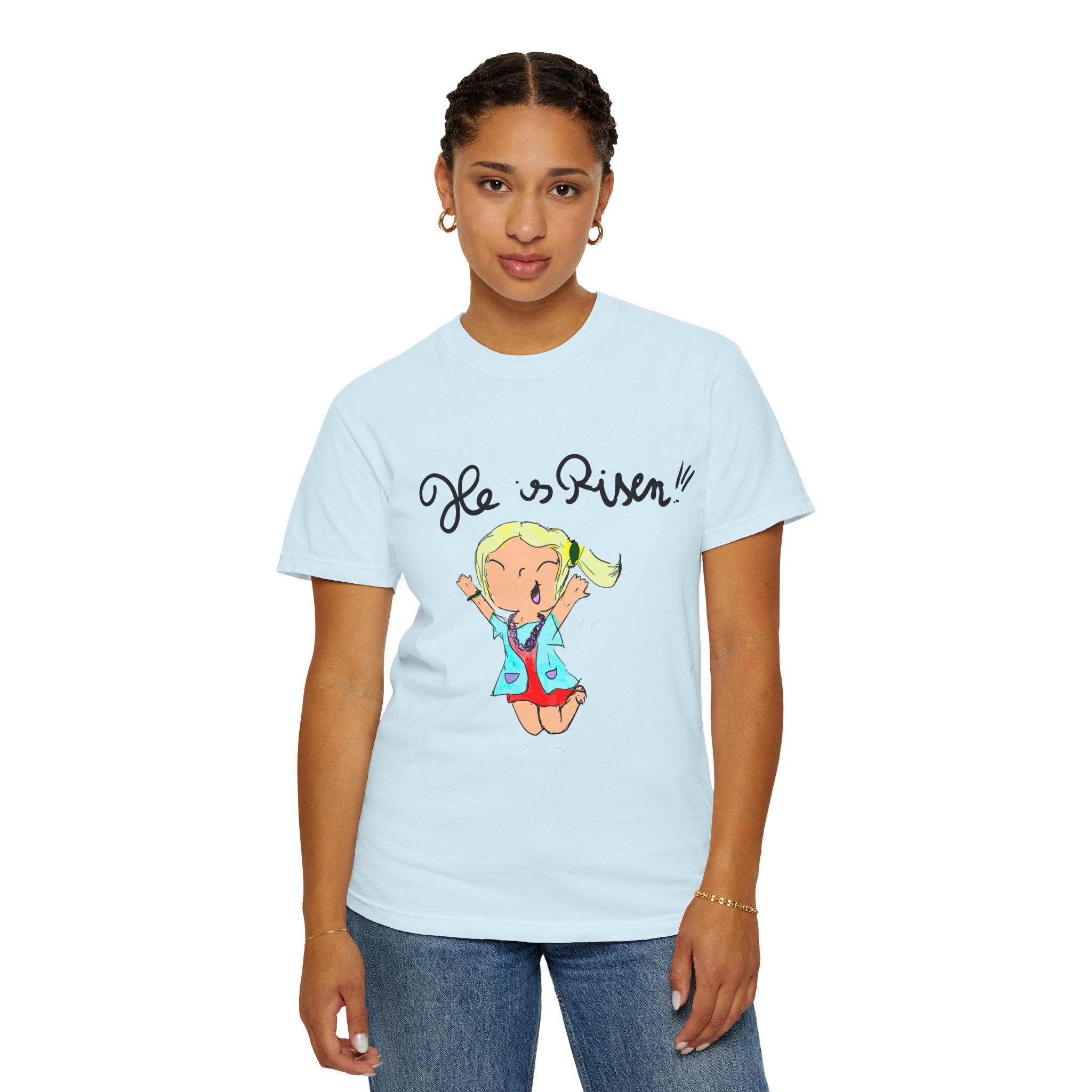 He Is Risen! Kids’ Hand-Drawn T-Shirt — Child Art Tee