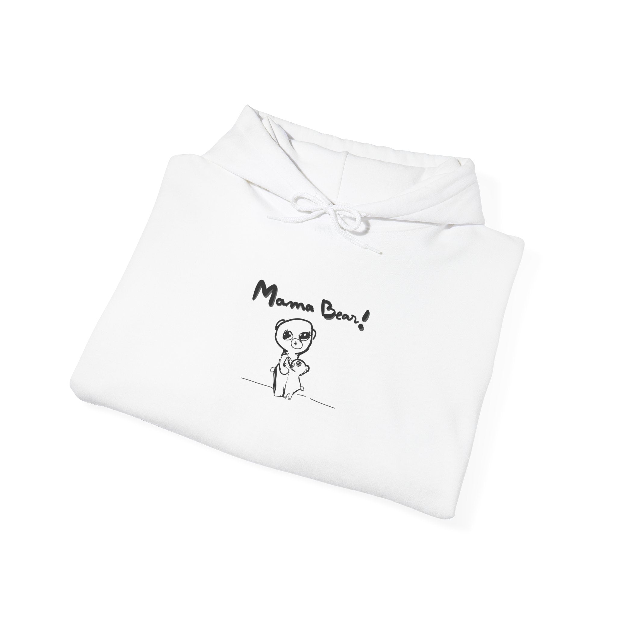 Mom & Child Hand-Drawn Hoodie — Handmade Love Illustration