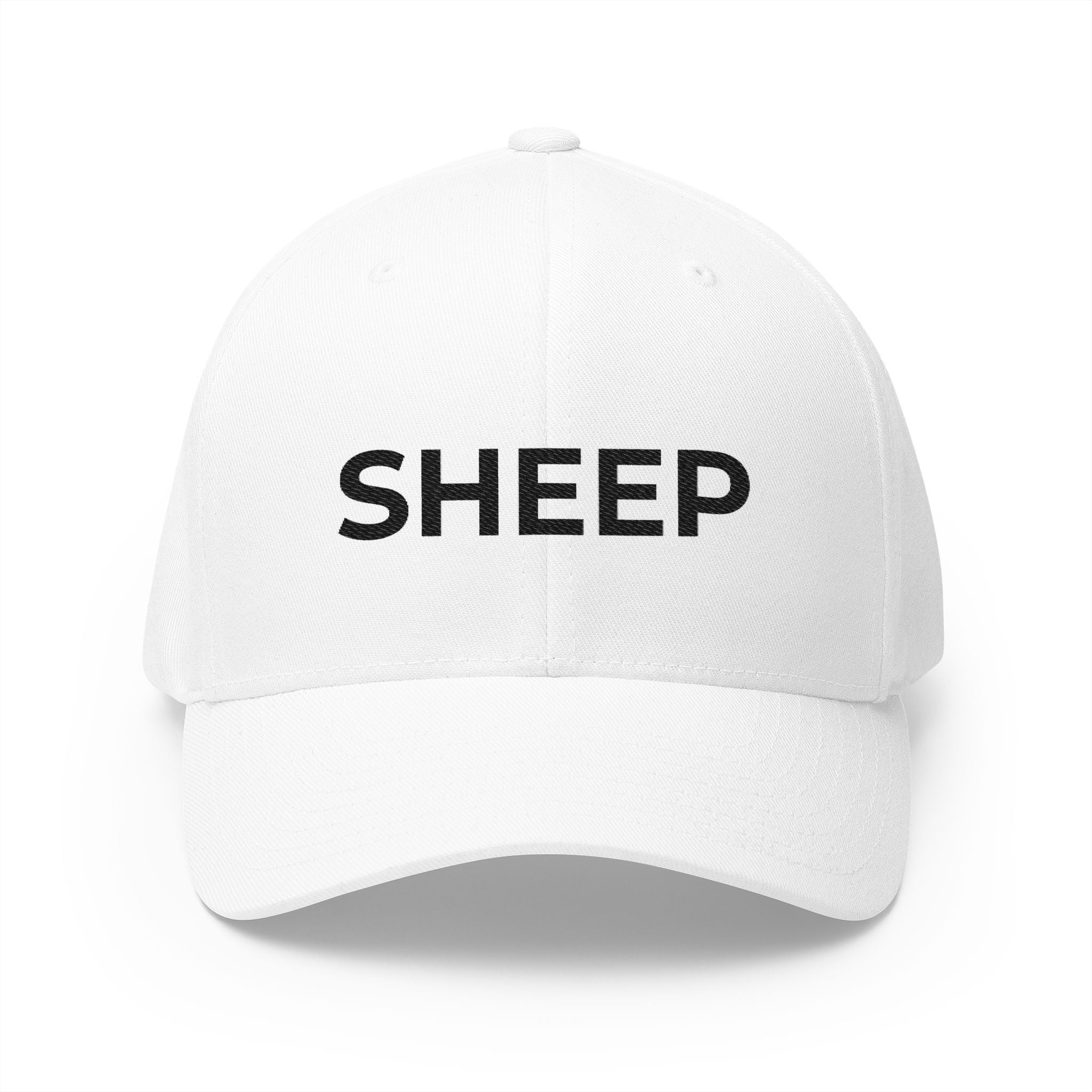 Embroidered 'SHEEP' Closed-Back Cap