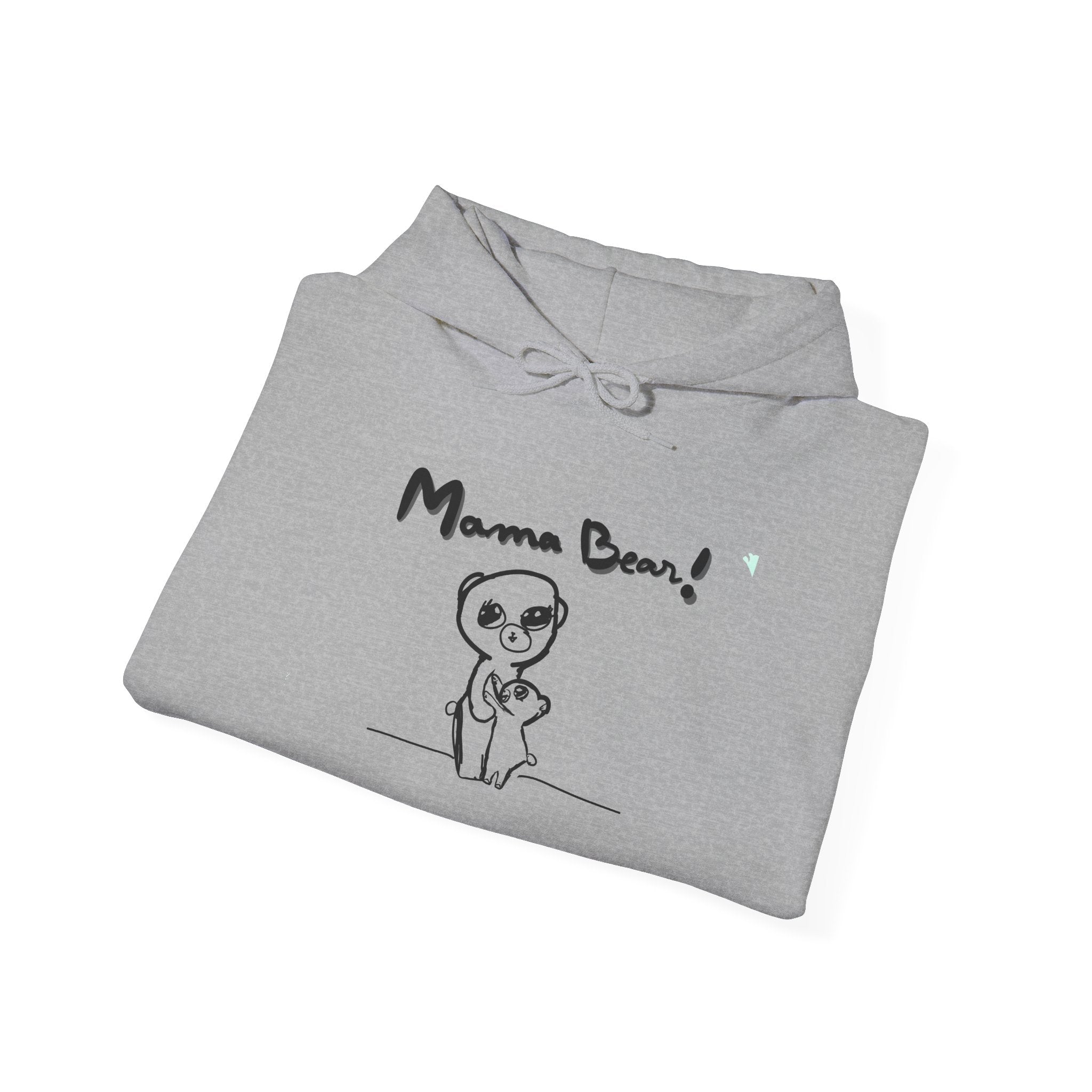 Mama Bear Hoodie — Cute Hand-Drawn Bear "Mama Bear" Graphic Pullover