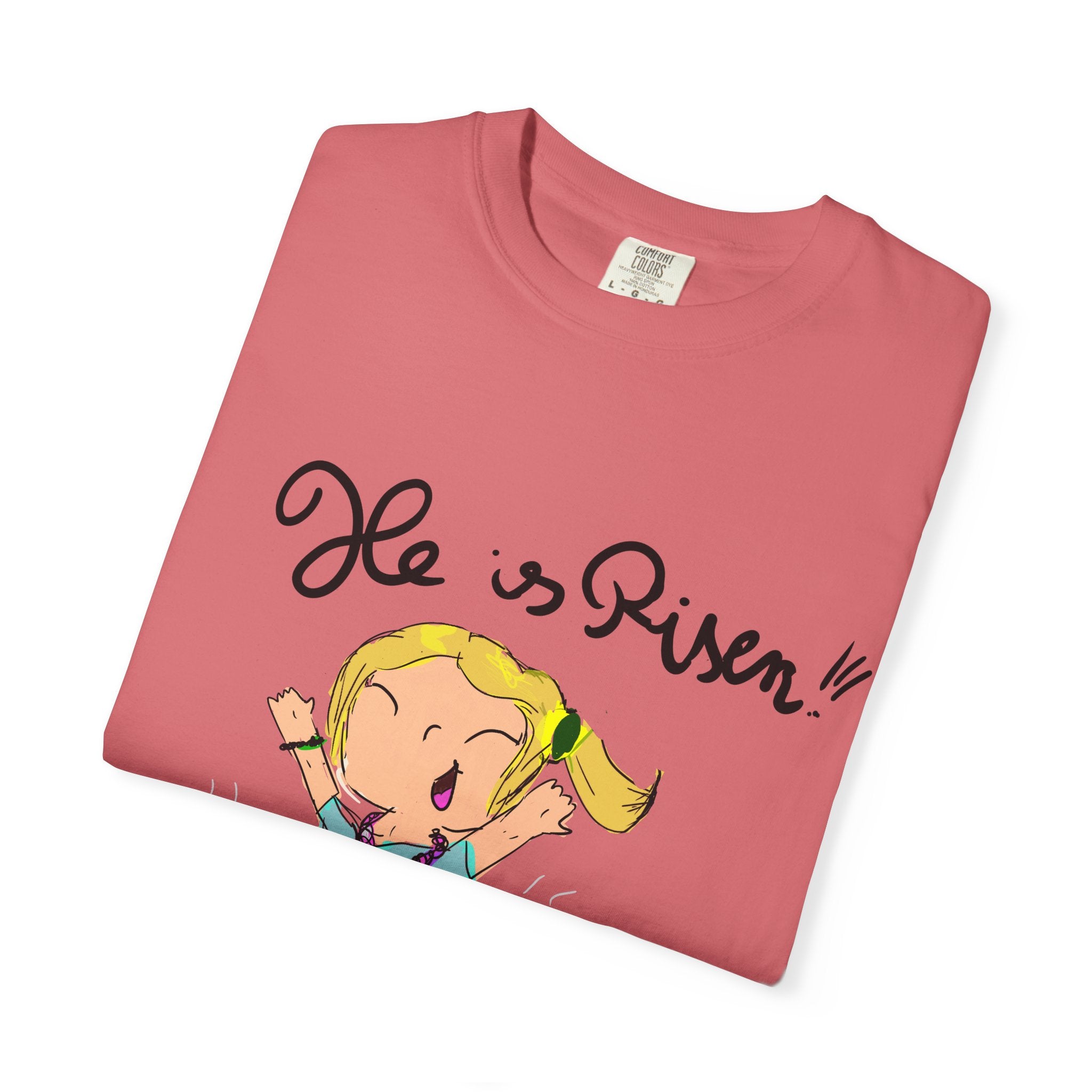He Is Risen! Kids’ Hand-Drawn T-Shirt — Child Art Tee