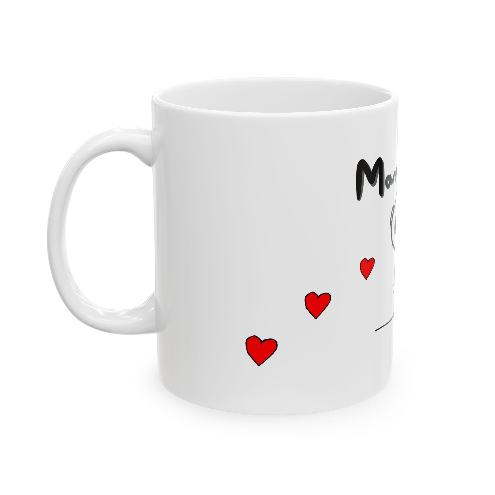 Hand-drawn Mama Bear Ceramic Mug — Cute Mom & Baby Bear Design (11oz/15oz)