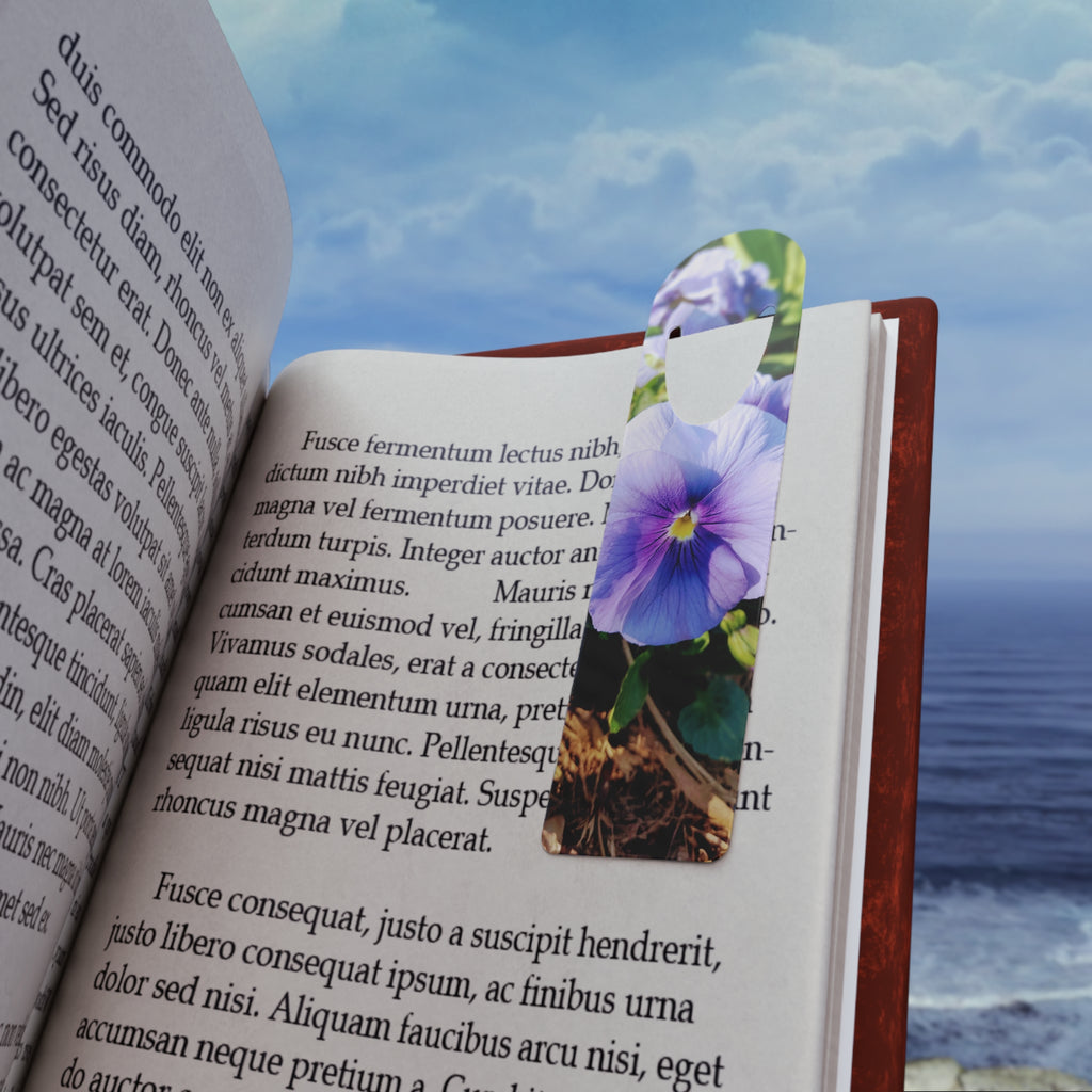 Pansy Floral Metal Bookmark — Purple Garden Flower Reading Gift