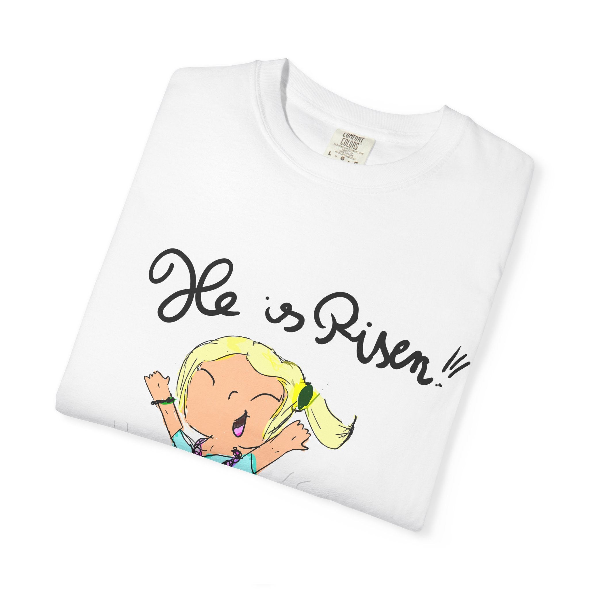 Kids' Hand-Drawn Easter T-Shirt — He Is Risen | P.O.P