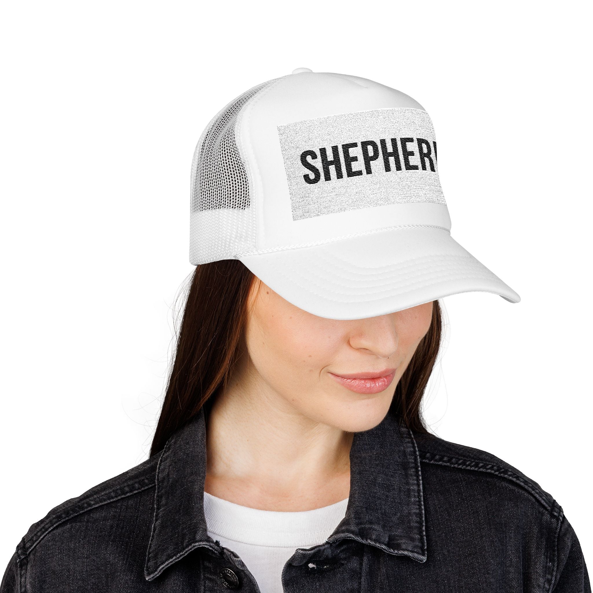 Shepherd Foam Trucker Hat — Vintage Patch Logo Cap for Shepherds & Dog Lovers