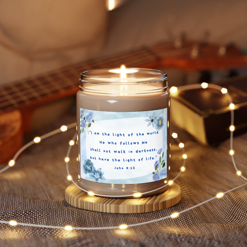 I Am the Light of the World — 9oz Bible Verse Soy Candle (Easter Gift)