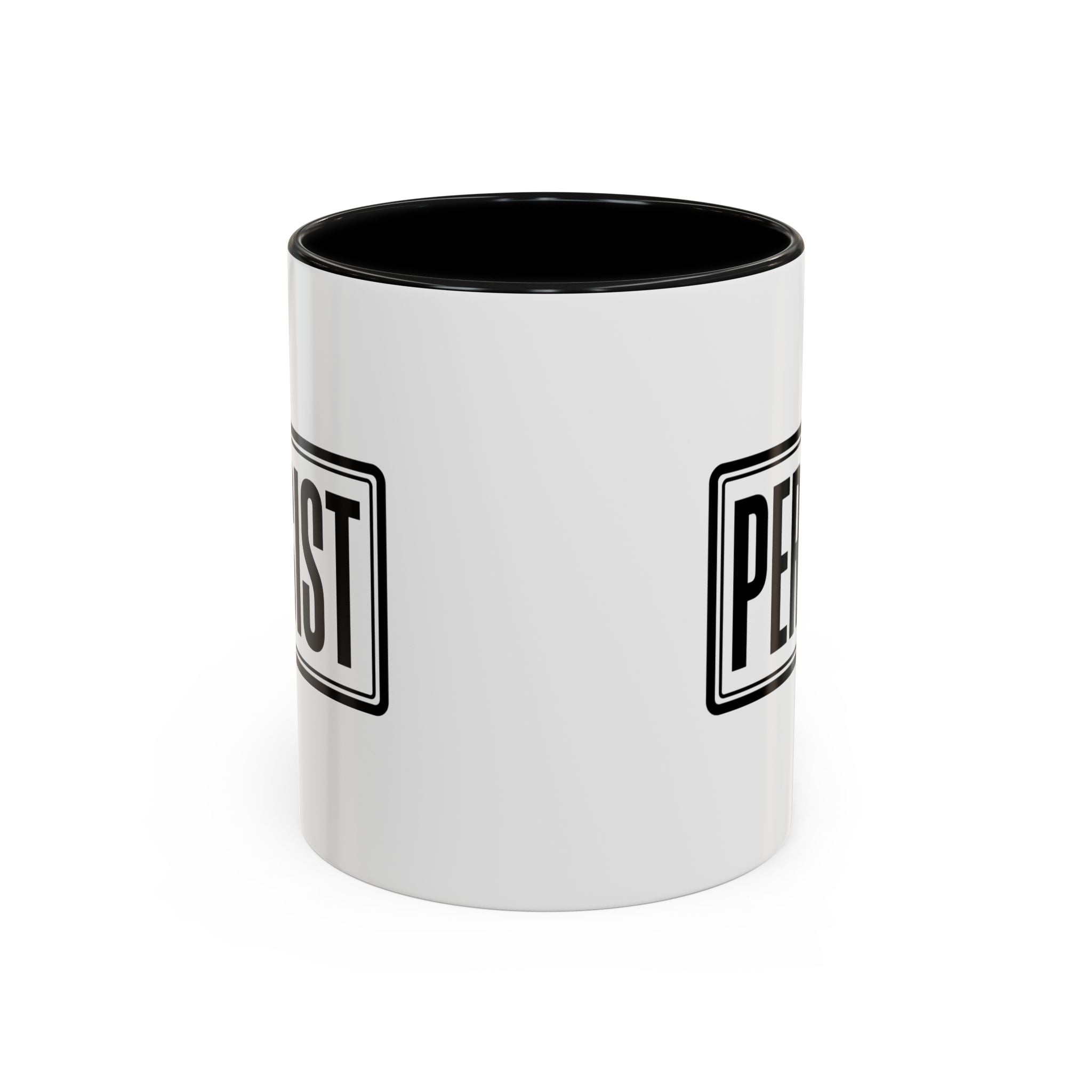 Persist Accent Coffee Mug — Motivational Black & White Ceramic Mug (11/15oz)
