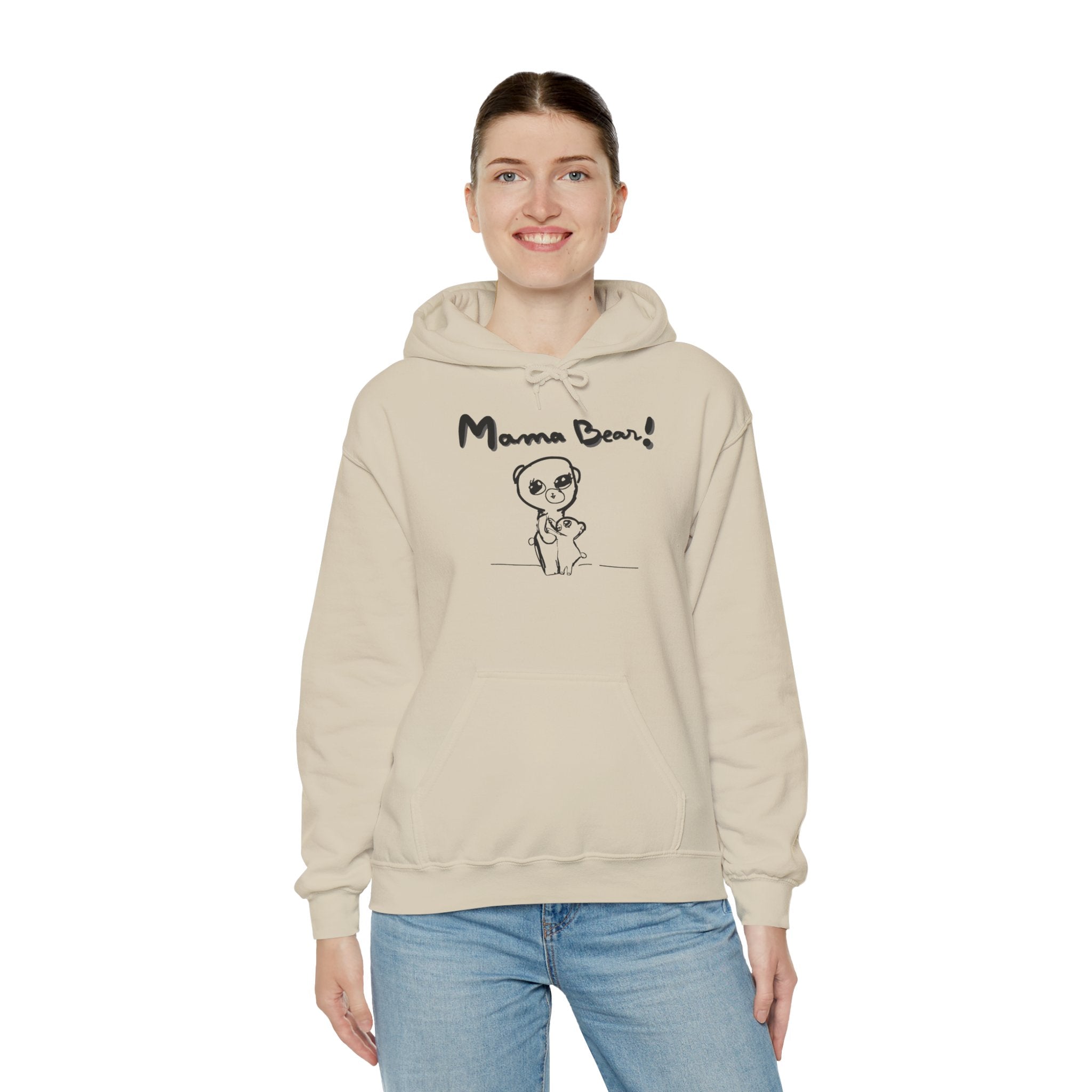 Hand-Drawn Kid Artwork Mom & Child Hoodie — Handmade Love Illustration