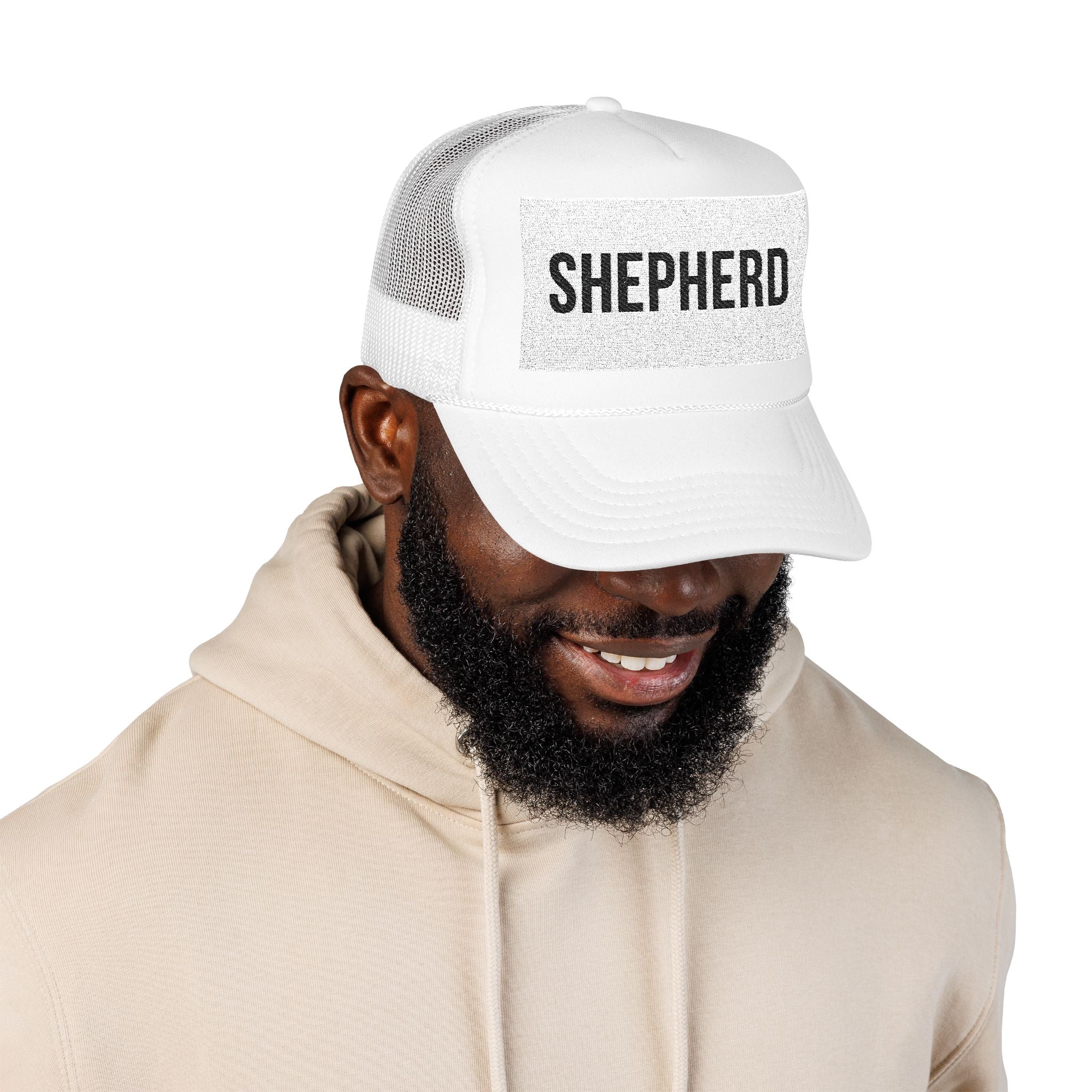 Shepherd Foam Trucker Hat — Vintage Patch Logo Cap for Shepherds & Dog Lovers