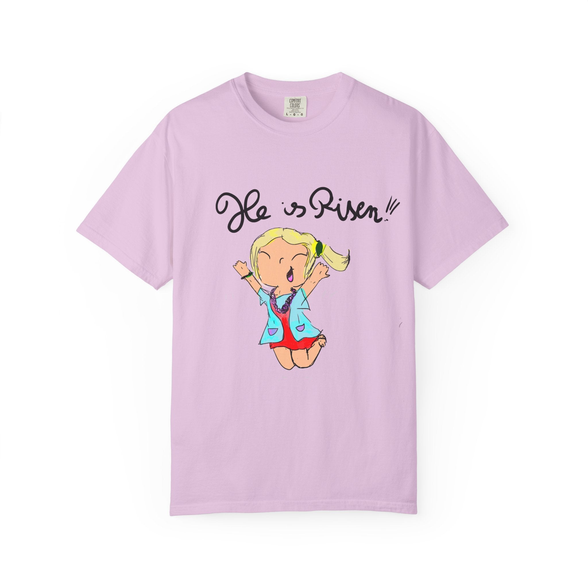 Kids' Hand-Drawn Easter T-Shirt — He Is Risen | P.O.P
