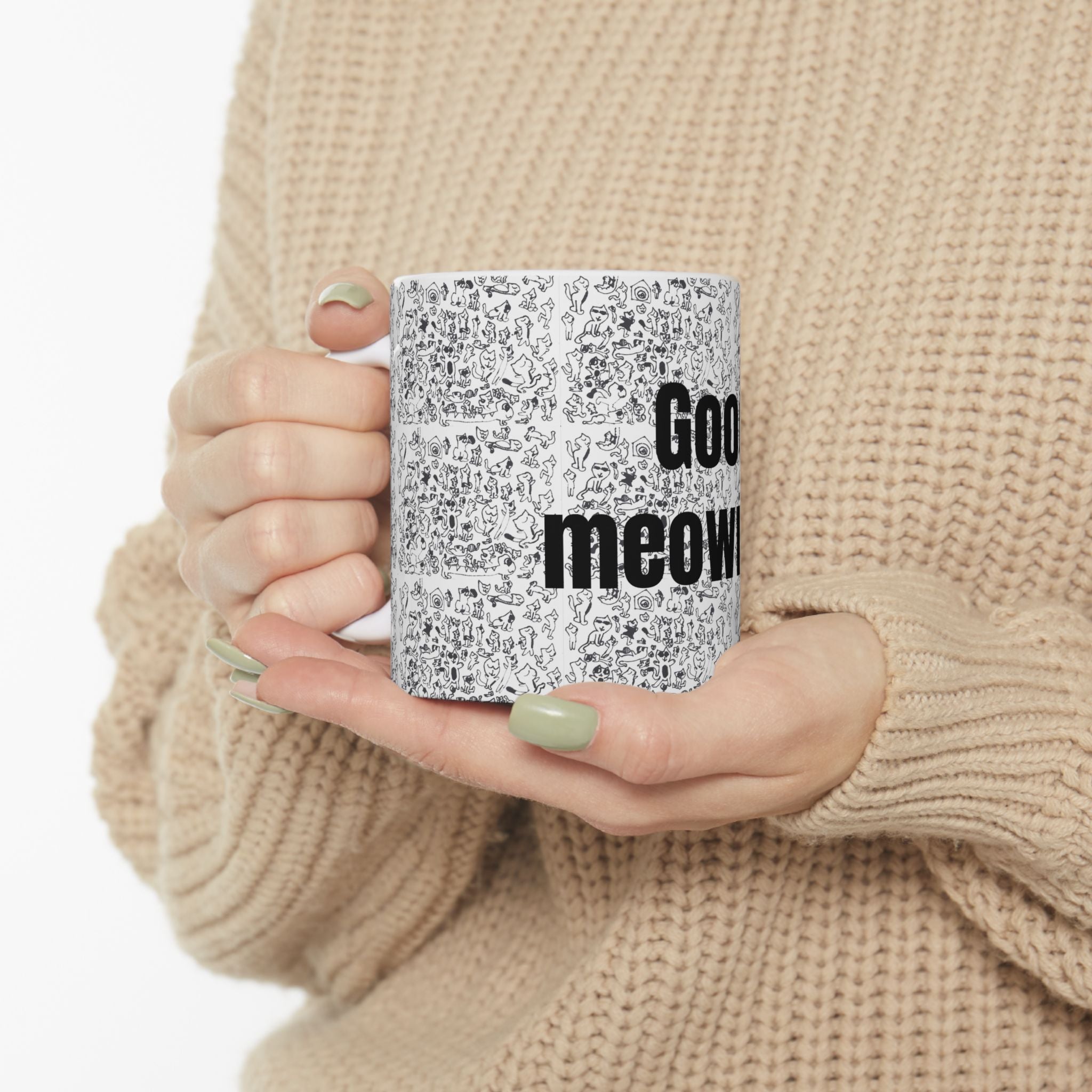 Child’s Kitten Drawing Ceramic Mug — Hand-Drawn Kitty Art (11oz, 15oz)