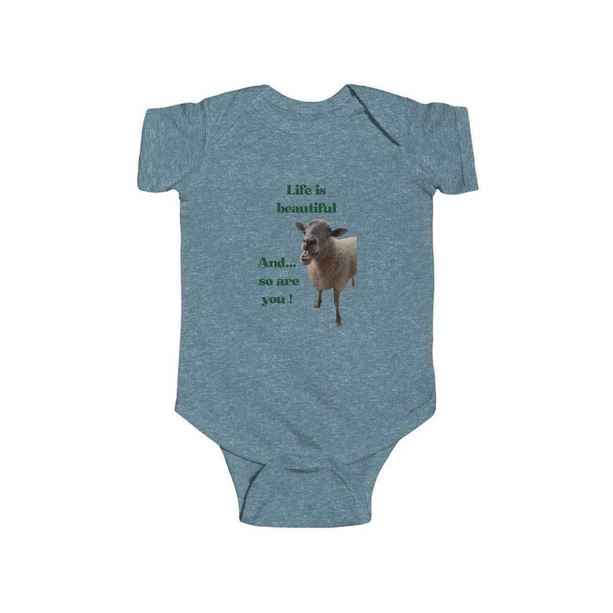 Infant Bodysuit - "Life is beautiful and so are you!" Cute Sheep Baby Onesie