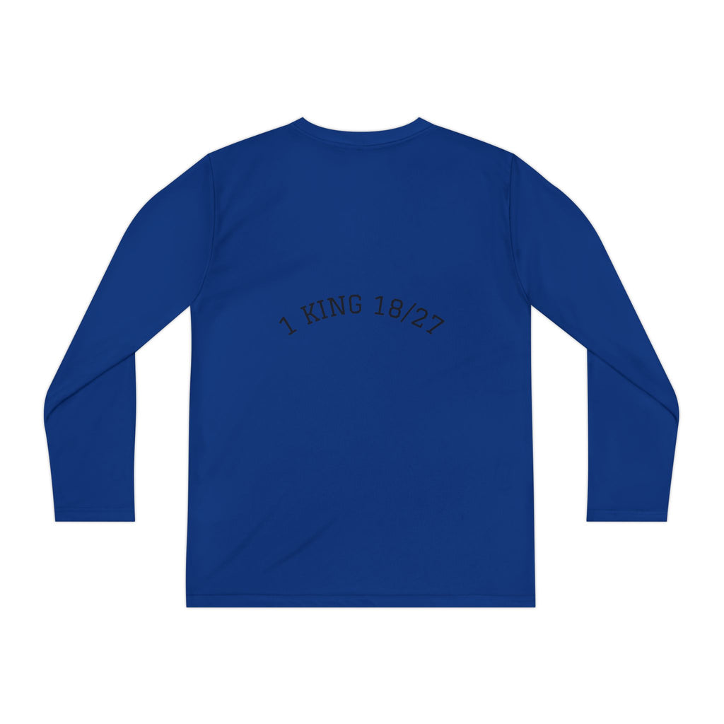 Youth Long Sleeve Tee — "Nothing to Fear" (1 Kings 18:27) — Kid-Designed Christian Tee