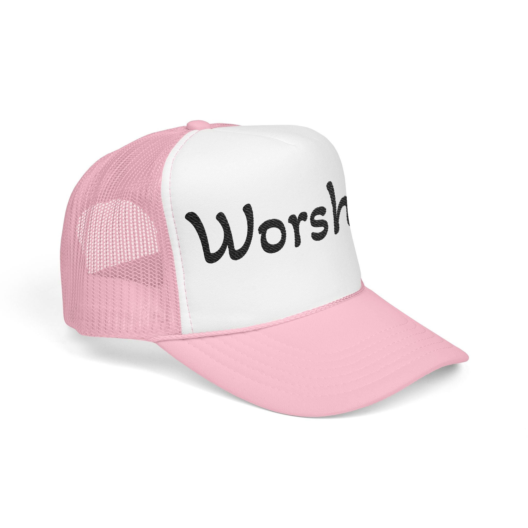 Worship Team Foam Trucker Hat — 'Worship' Church Camp & Service Cap