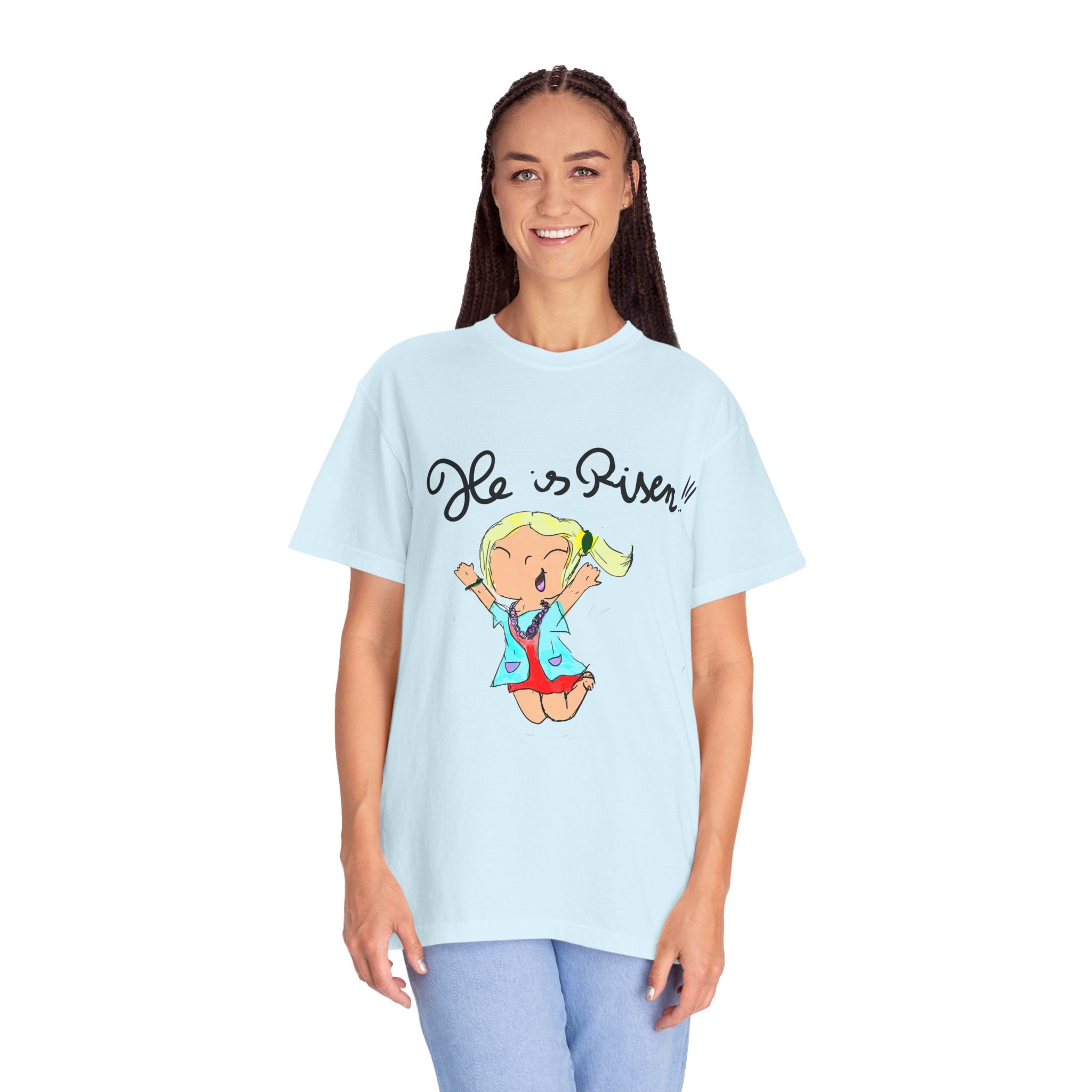 He Is Risen! Kids’ Hand-Drawn T-Shirt — Child Art Tee