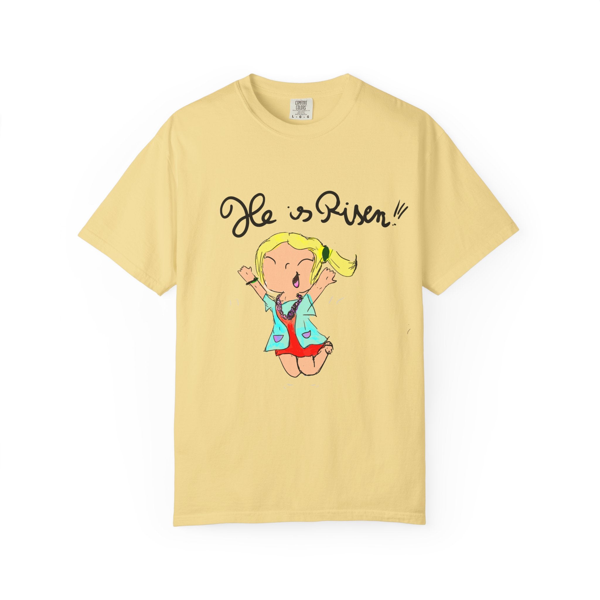 He Is Risen! Kids’ Hand-Drawn T-Shirt — Child Art Tee