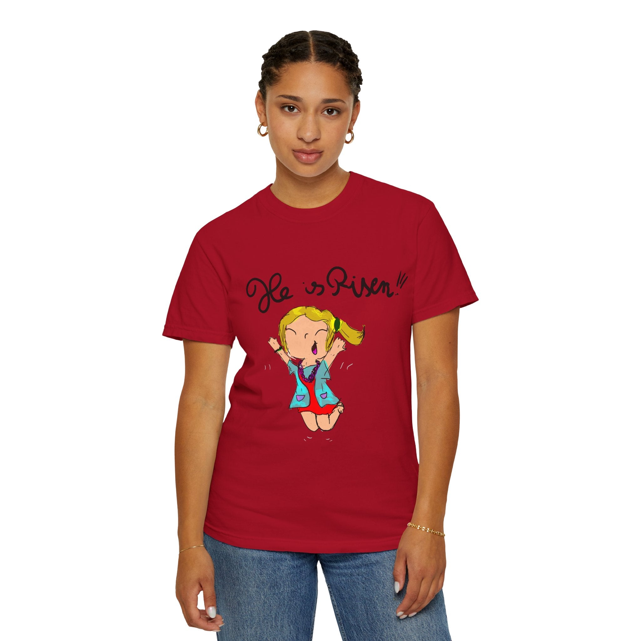 He Is Risen! Kids’ Hand-Drawn T-Shirt — Child Art Tee