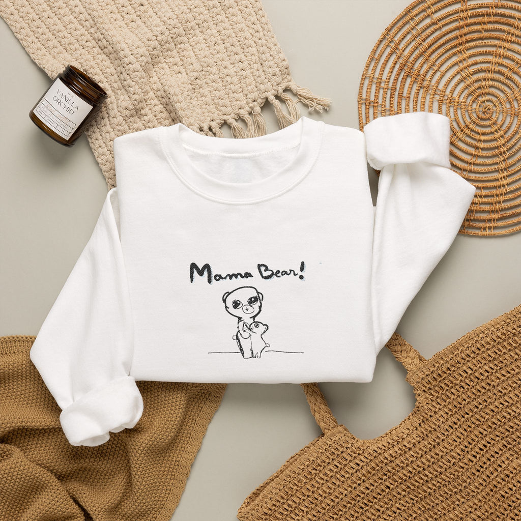 Mama Bear Sweatshirt — Cute Hand-Drawn Bear Crewneck