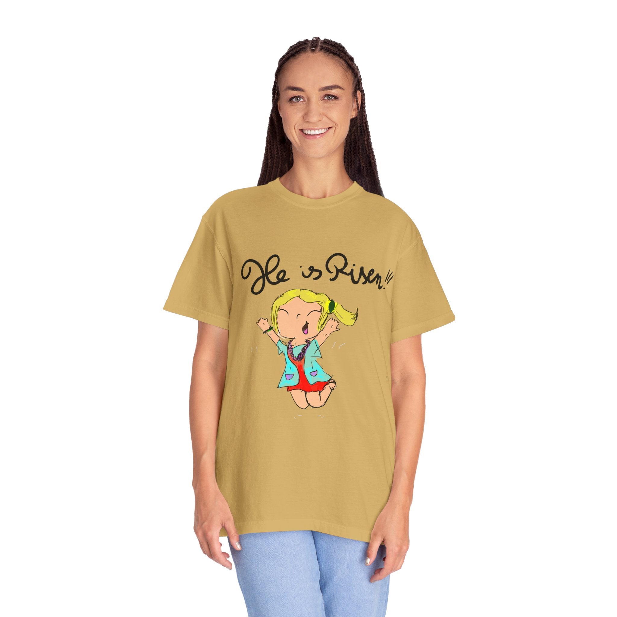 Kids' Hand-Drawn Easter T-Shirt — He Is Risen | P.O.P