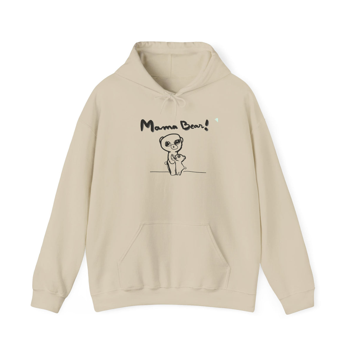 Mama Bear Hoodie — Cute Hand-Drawn Bear "Mama Bear" Graphic Pullover