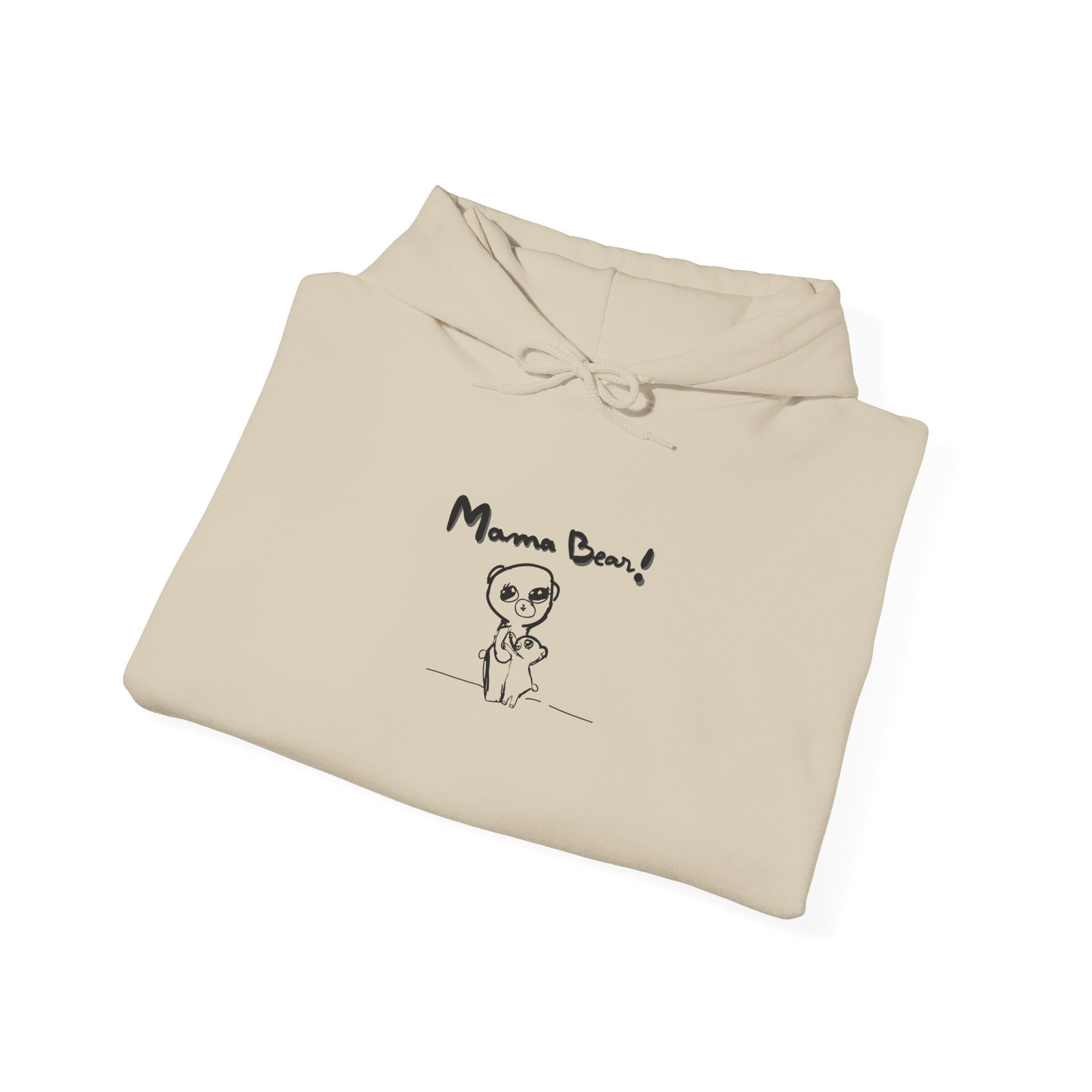 Mom & Child Hand-Drawn Hoodie — Handmade Love Illustration