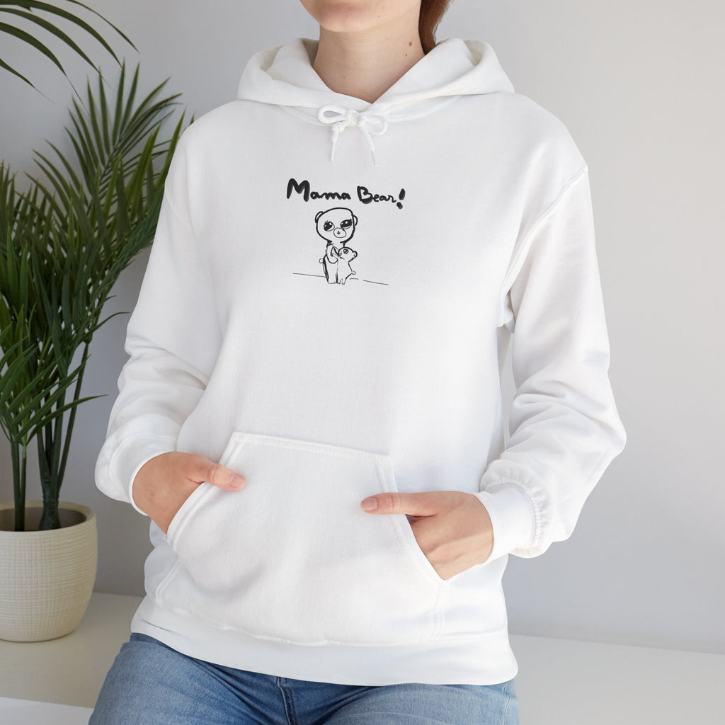 Mom & Child Hand-Drawn Hoodie — Handmade Love Illustration