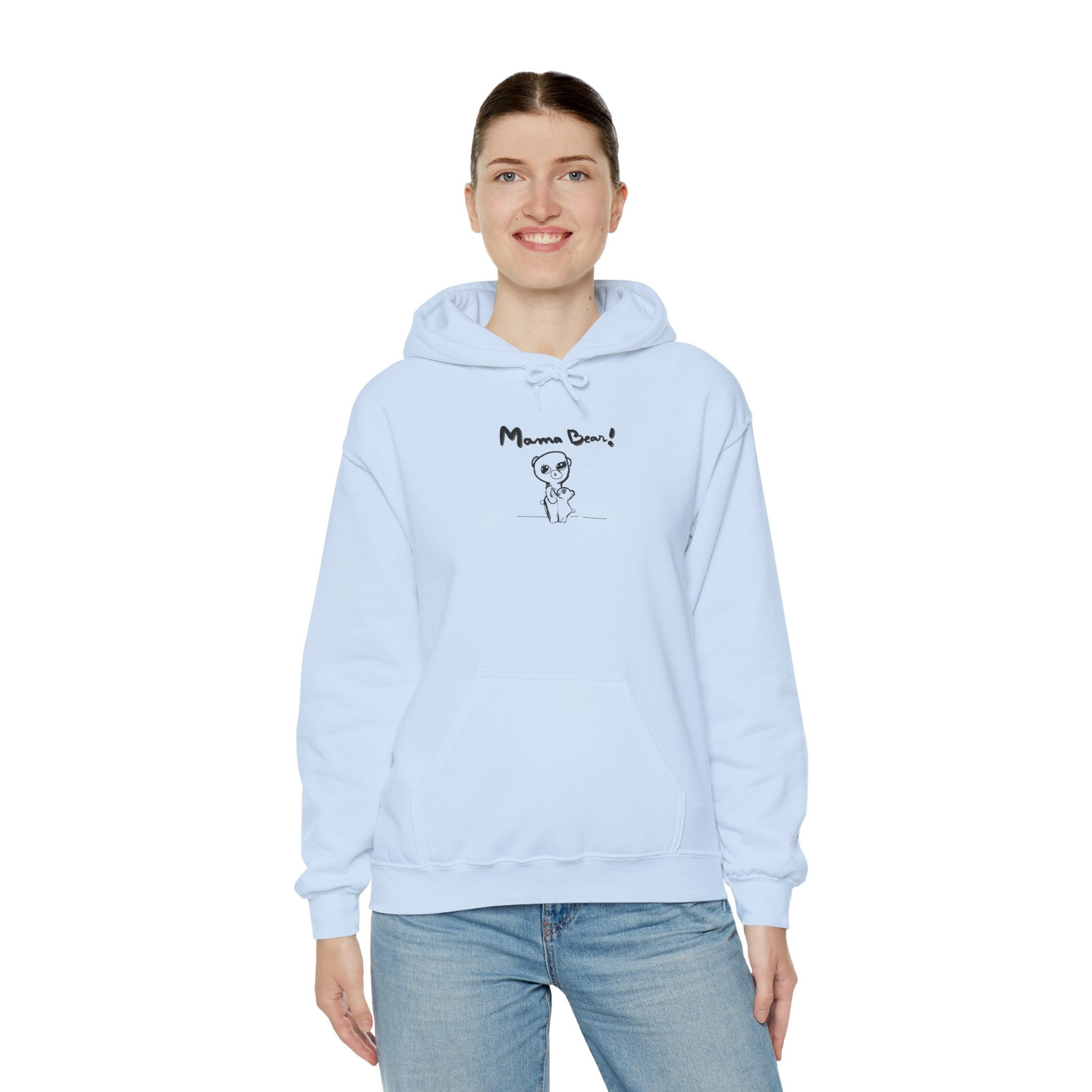 Mom & Child Hand-Drawn Hoodie — Handmade Love Illustration