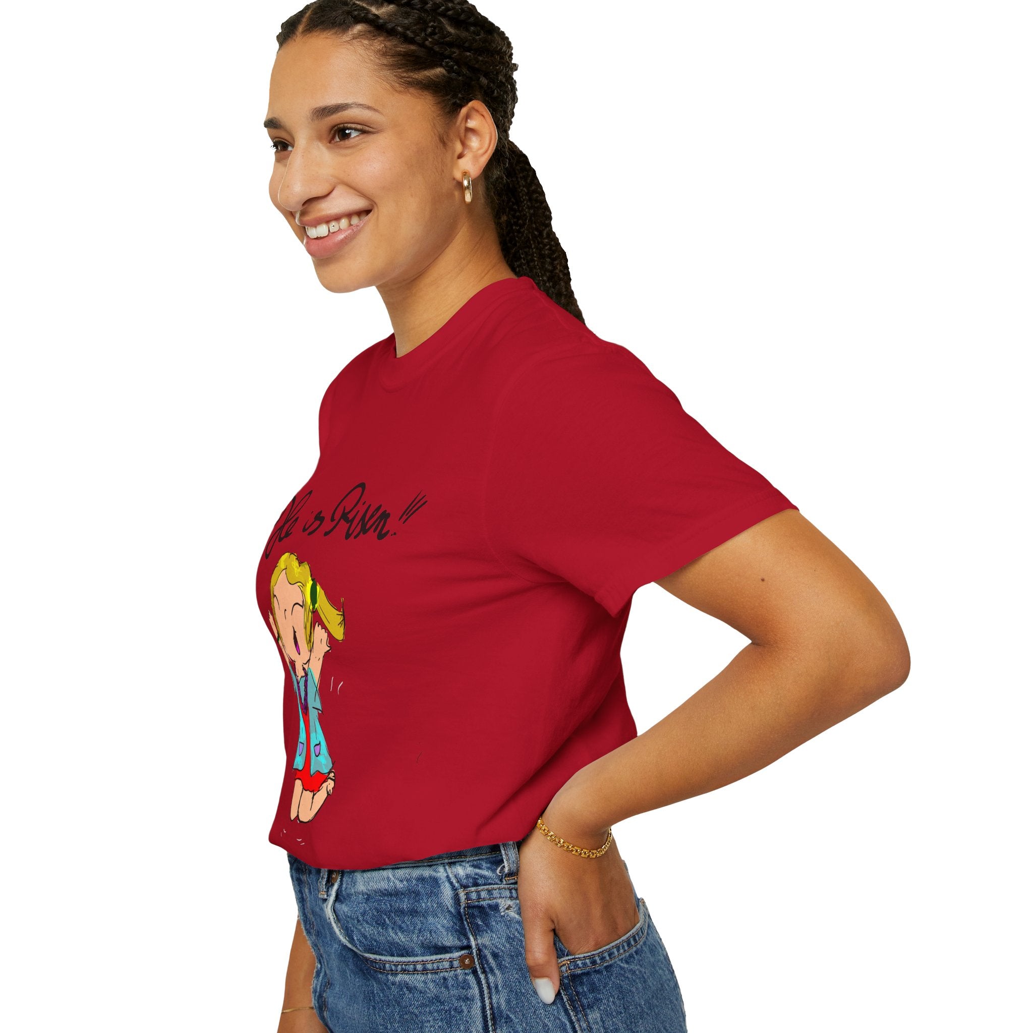 He Is Risen! Kids’ Hand-Drawn T-Shirt — Child Art Tee