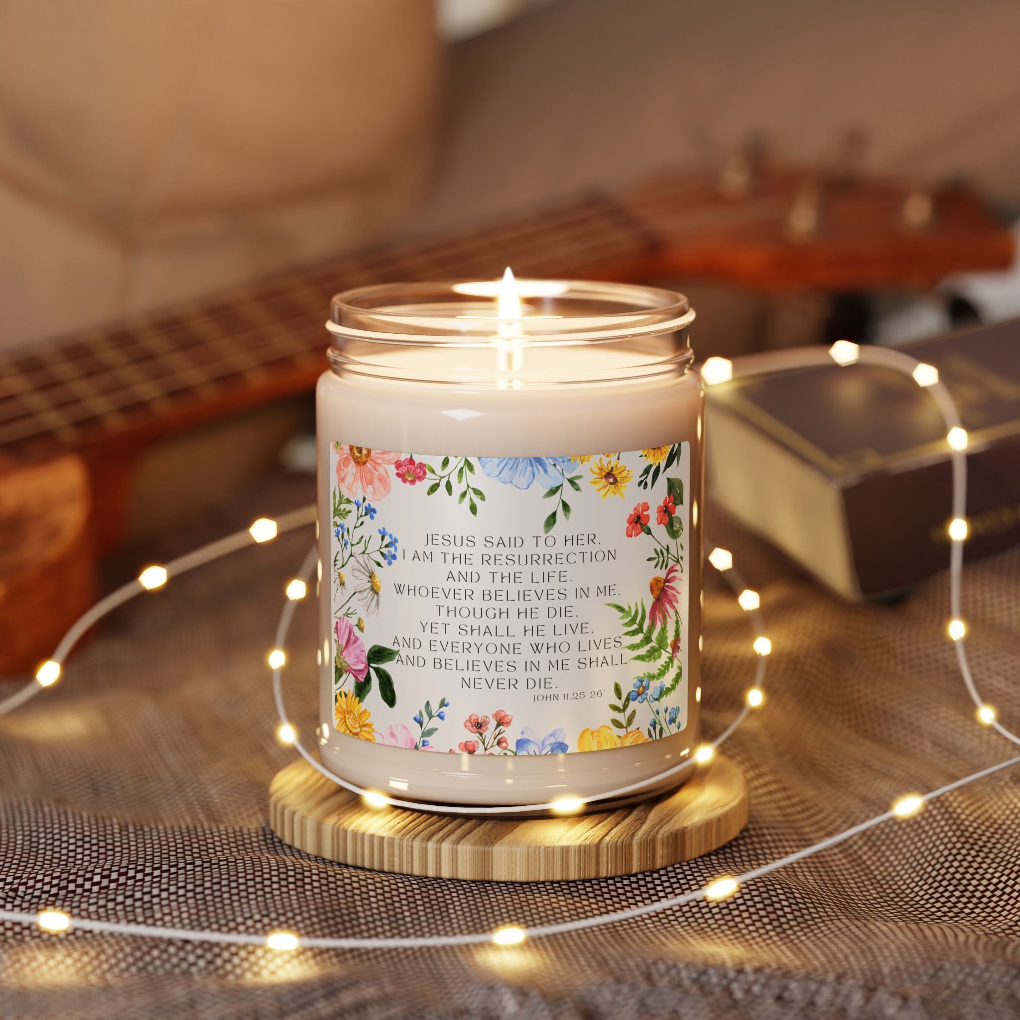 Bible Verse Scented Soy Candle — 9oz Inspirational Scripture Candle