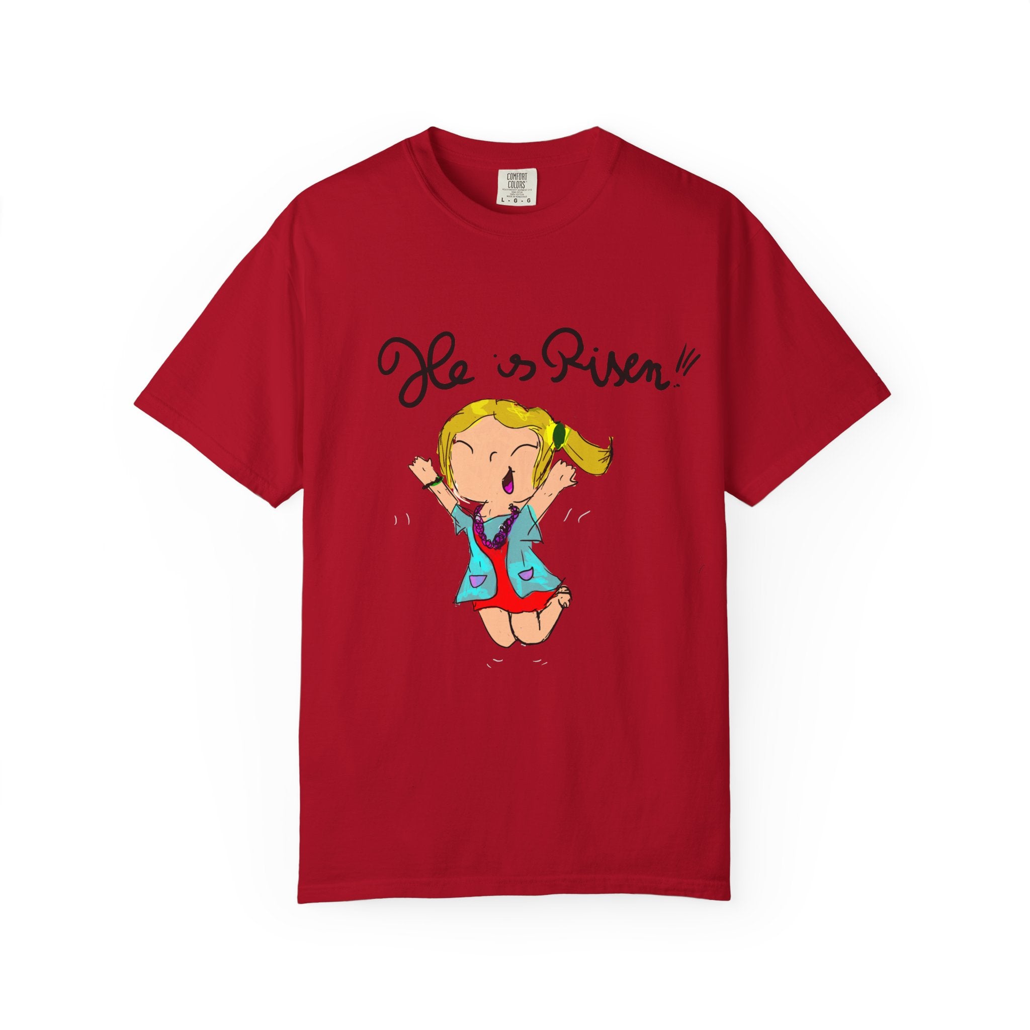 He Is Risen! Kids’ Hand-Drawn T-Shirt — Child Art Tee