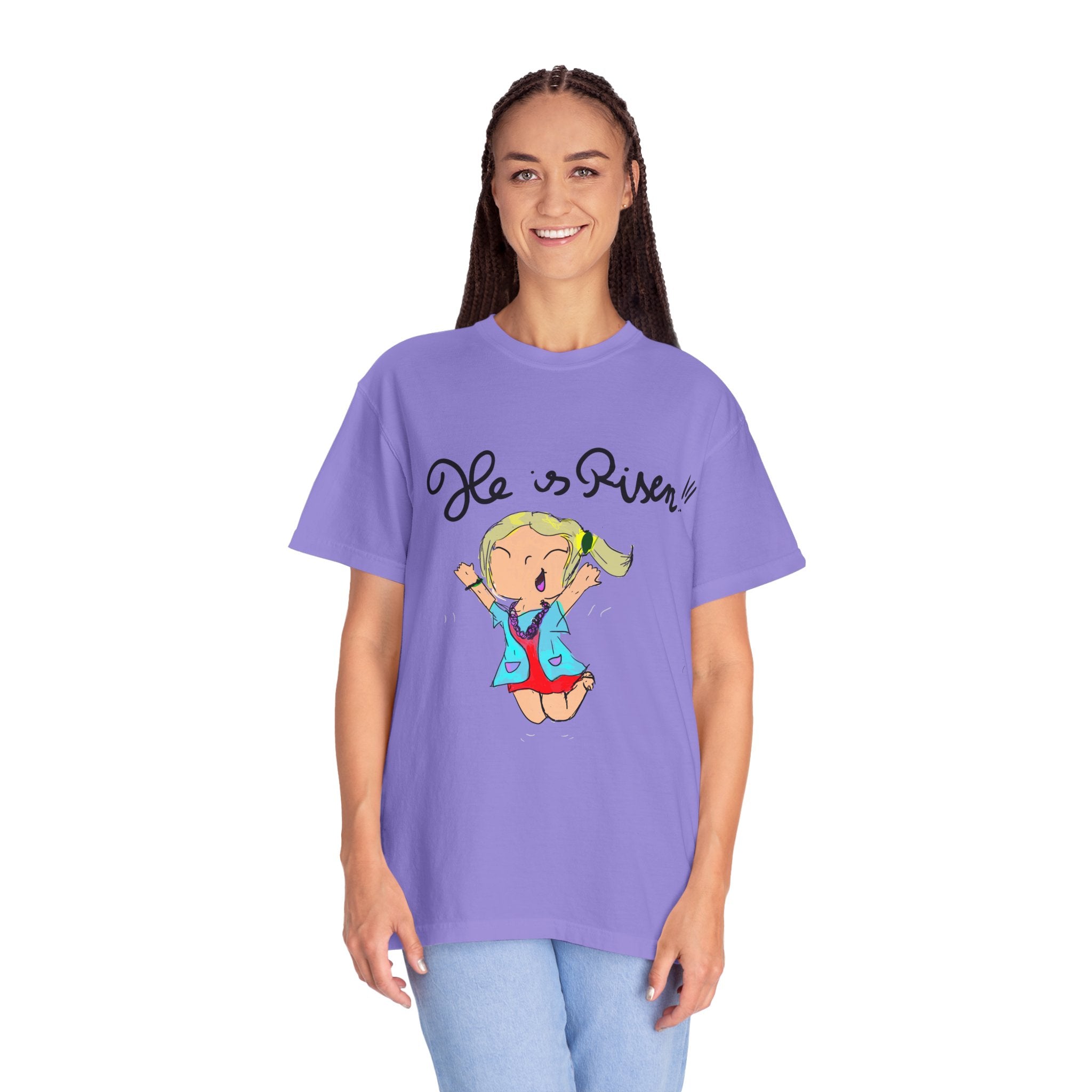 Kids' Hand-Drawn Easter T-Shirt — He Is Risen | P.O.P